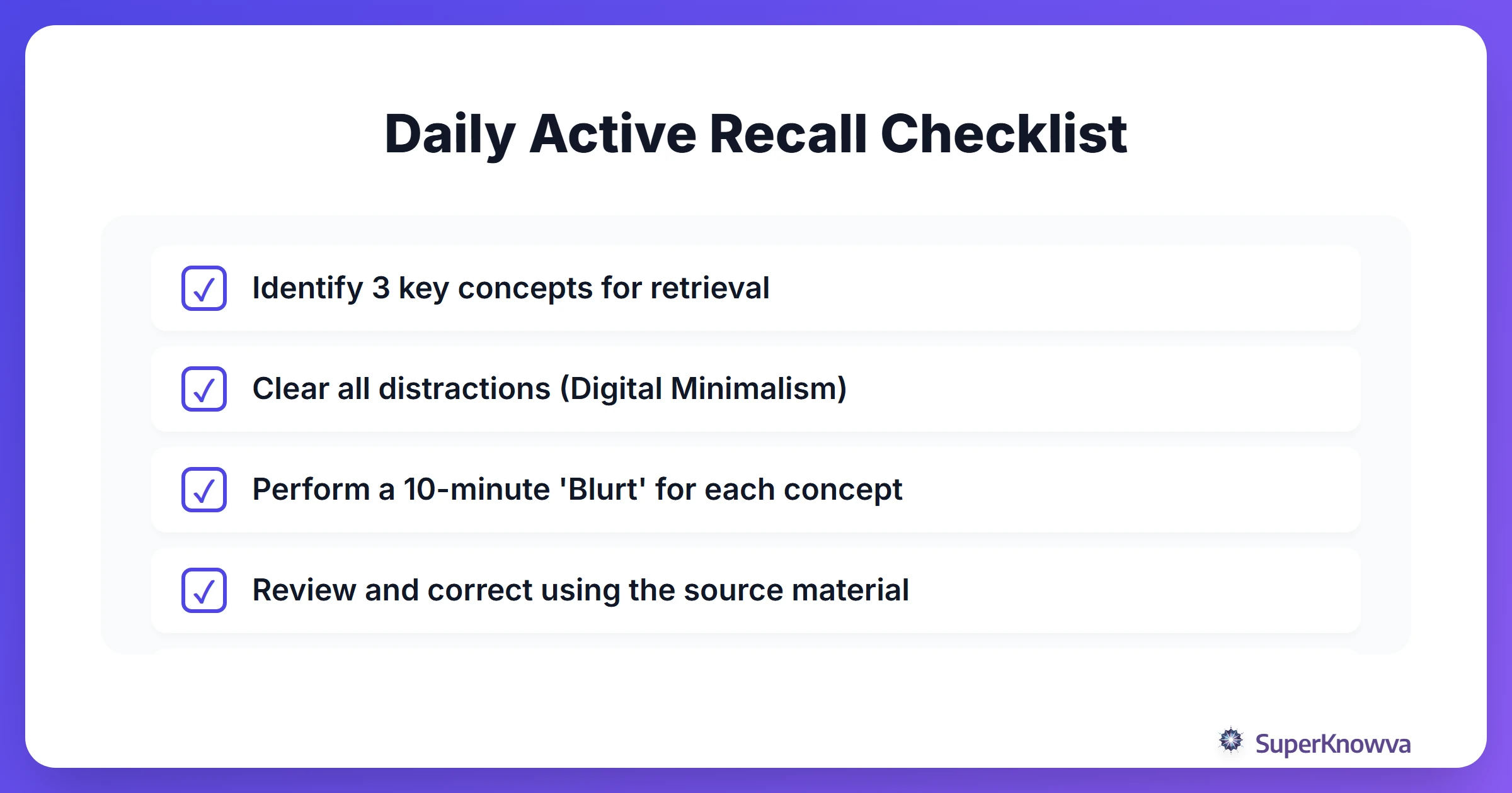 Daily Active Recall Checklist