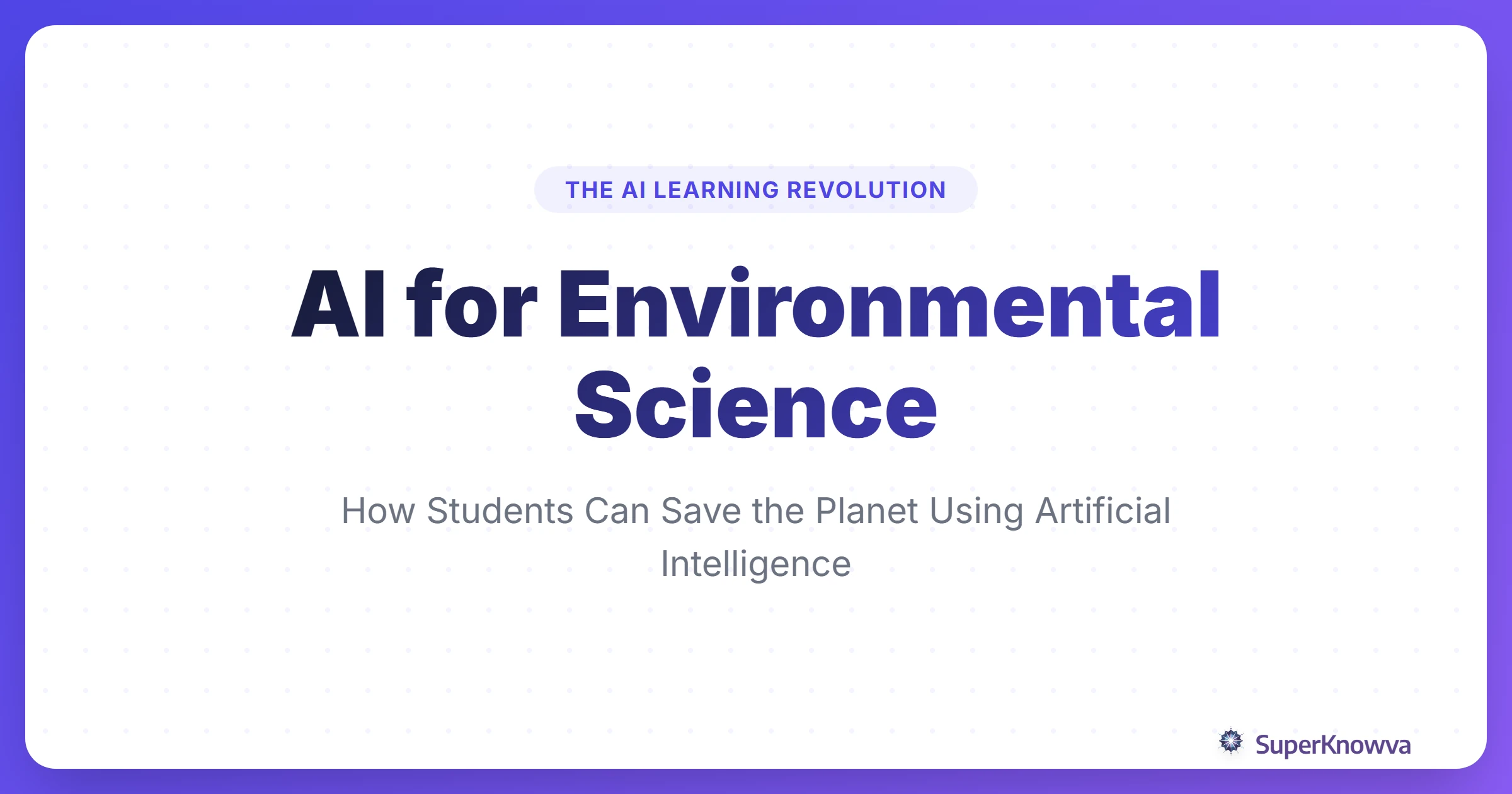 Title card for AI in Environmental Science Studies showing a digital leaf and circuit patterns.