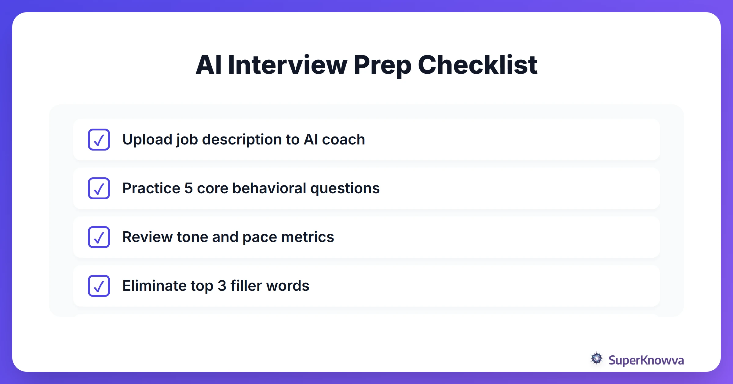 A checklist for AI interview preparation