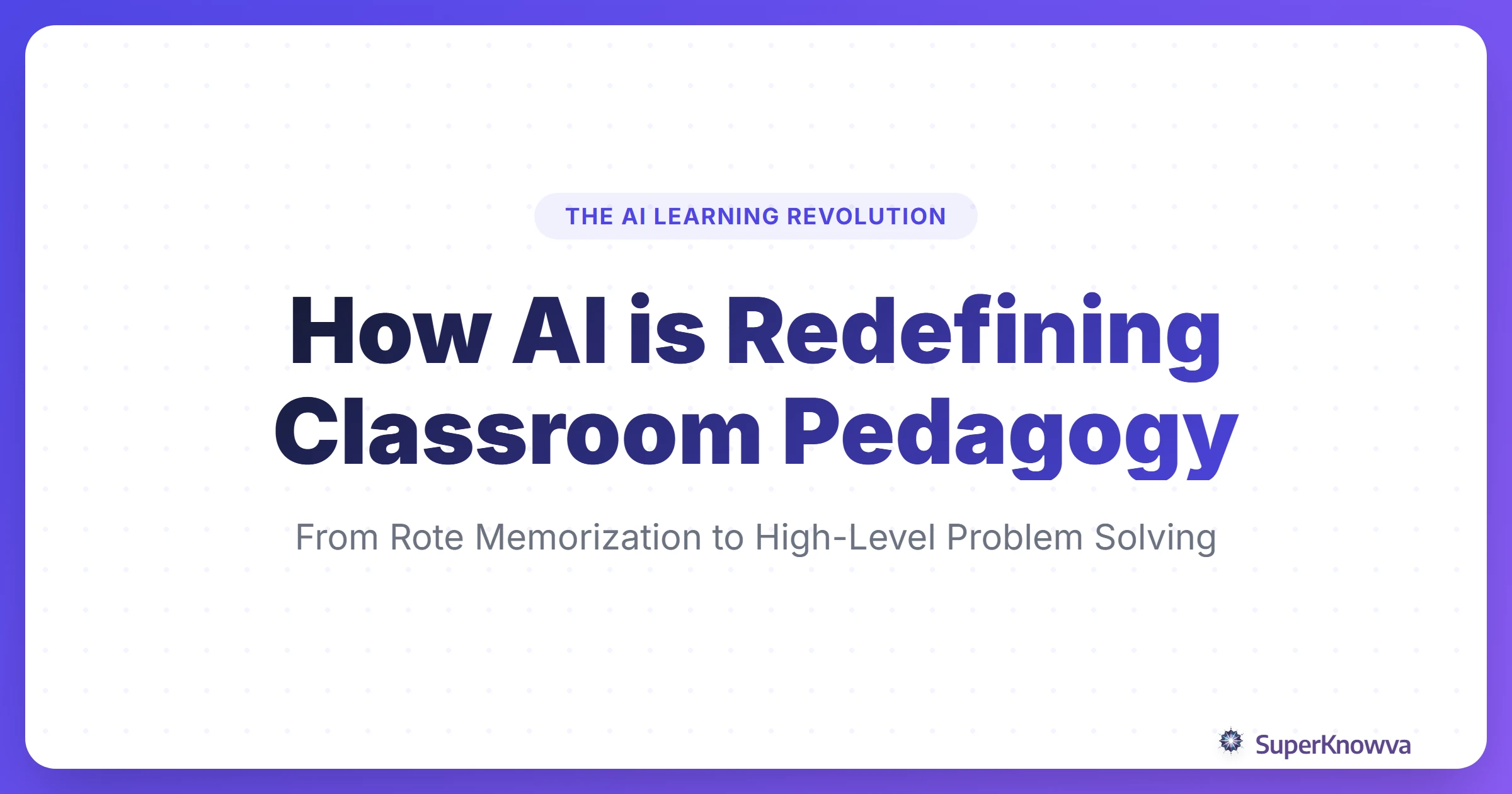 A title card showing a futuristic classroom where humans and AI collaborate on complex problems.
