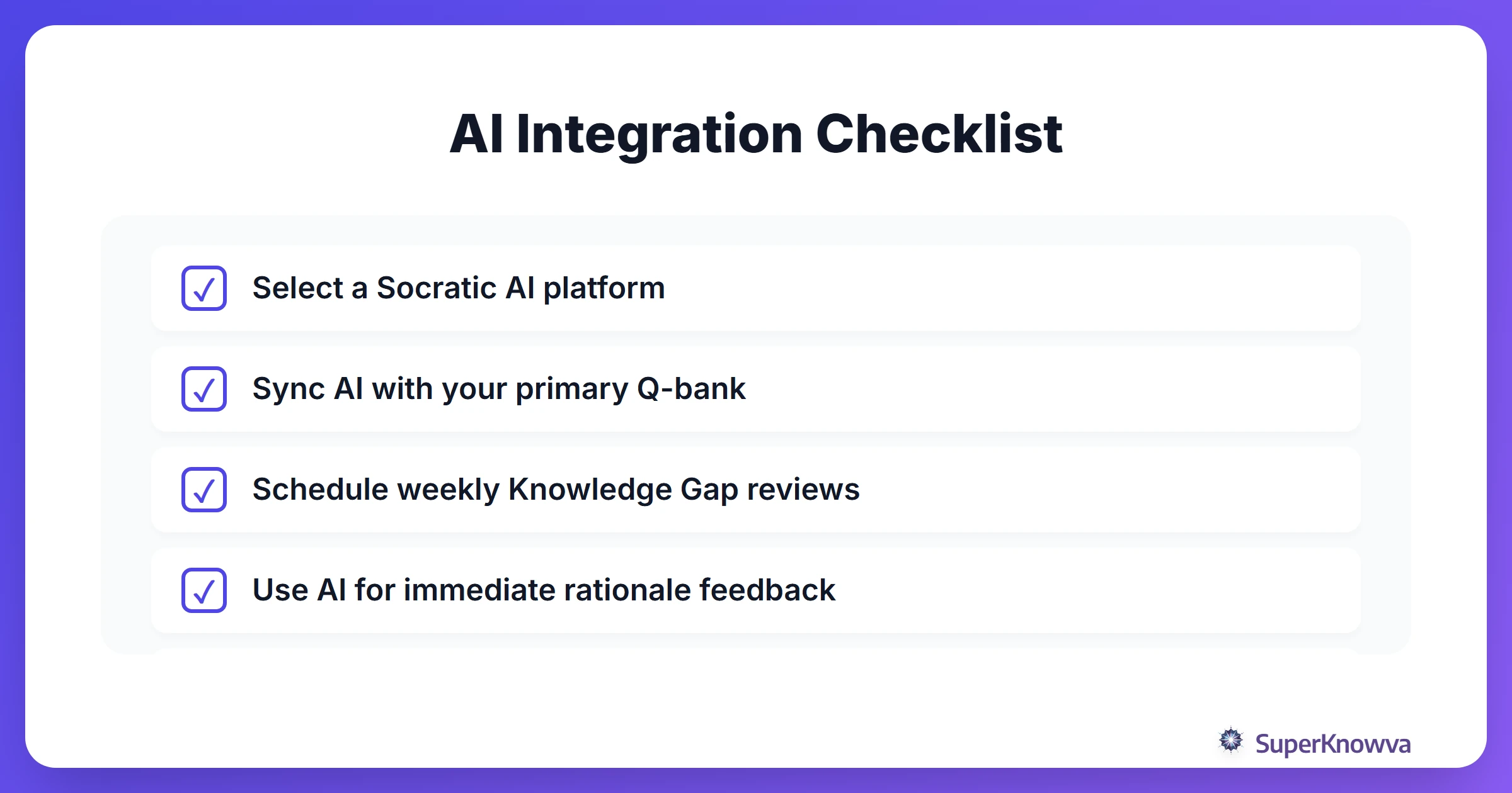 Checklist for integrating AI into a USMLE study schedule