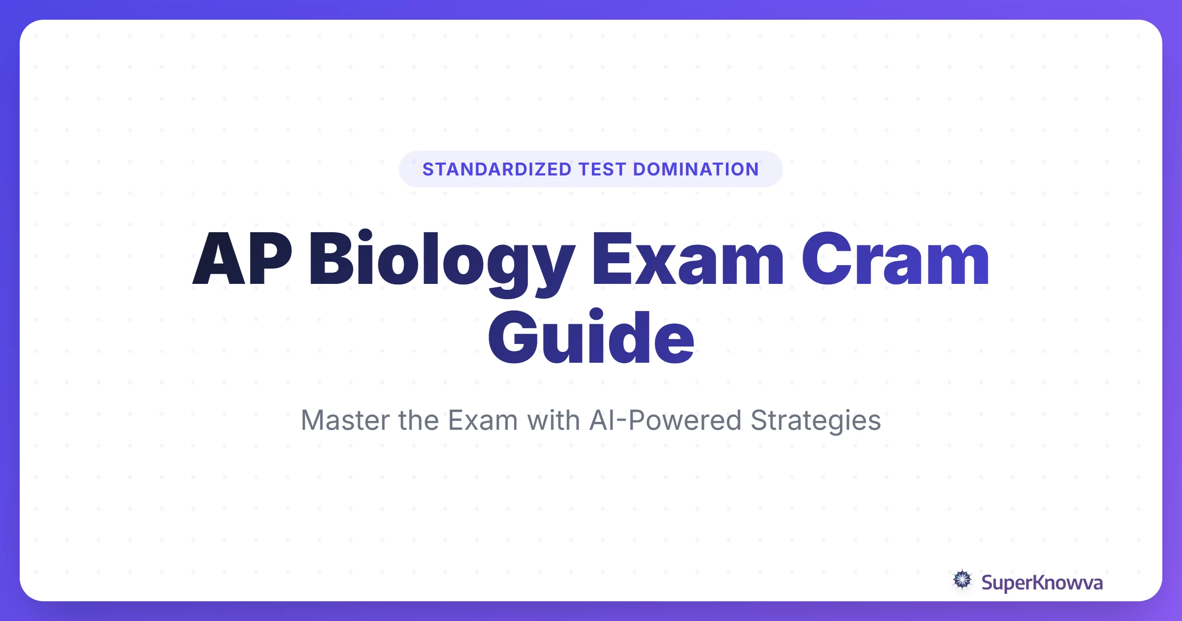 AP Biology Exam Cram Guide Title Card