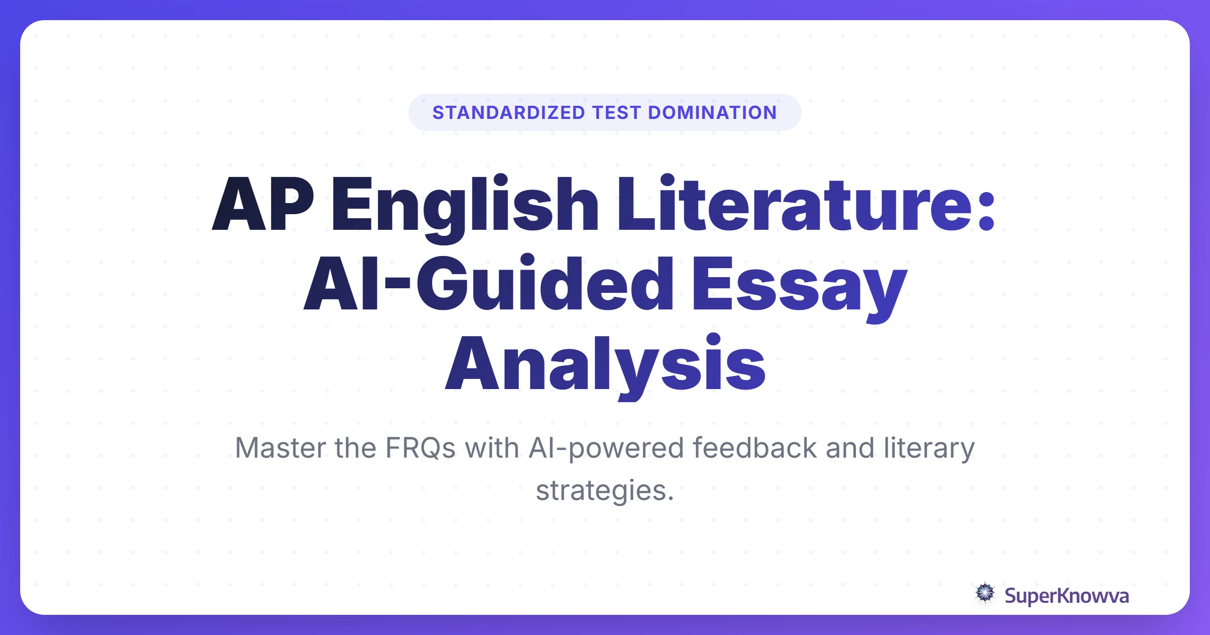 A title card for the AP English Literature AI Essay Guide