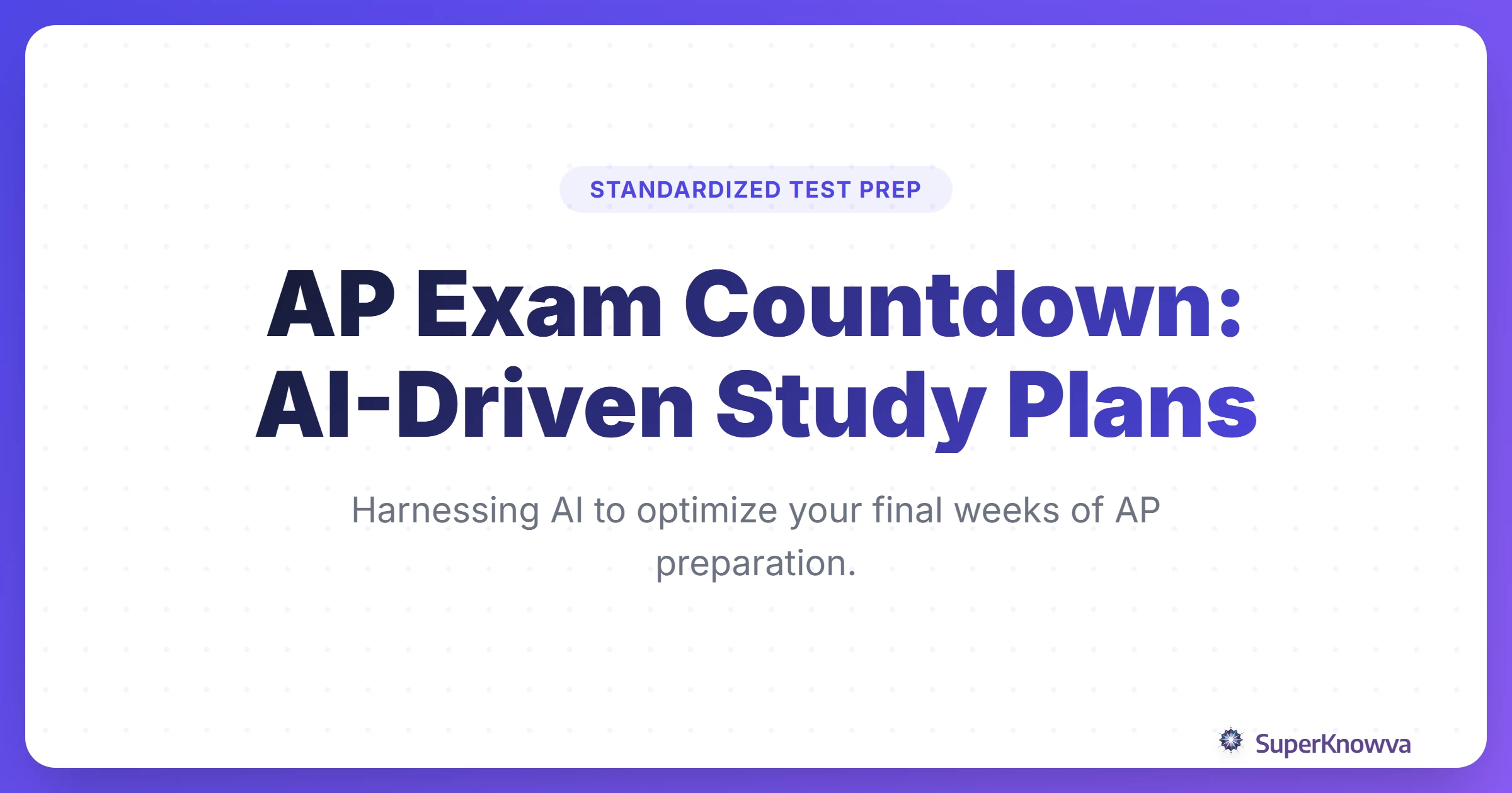 Title card for AP Exam Countdown with AI Study Plans