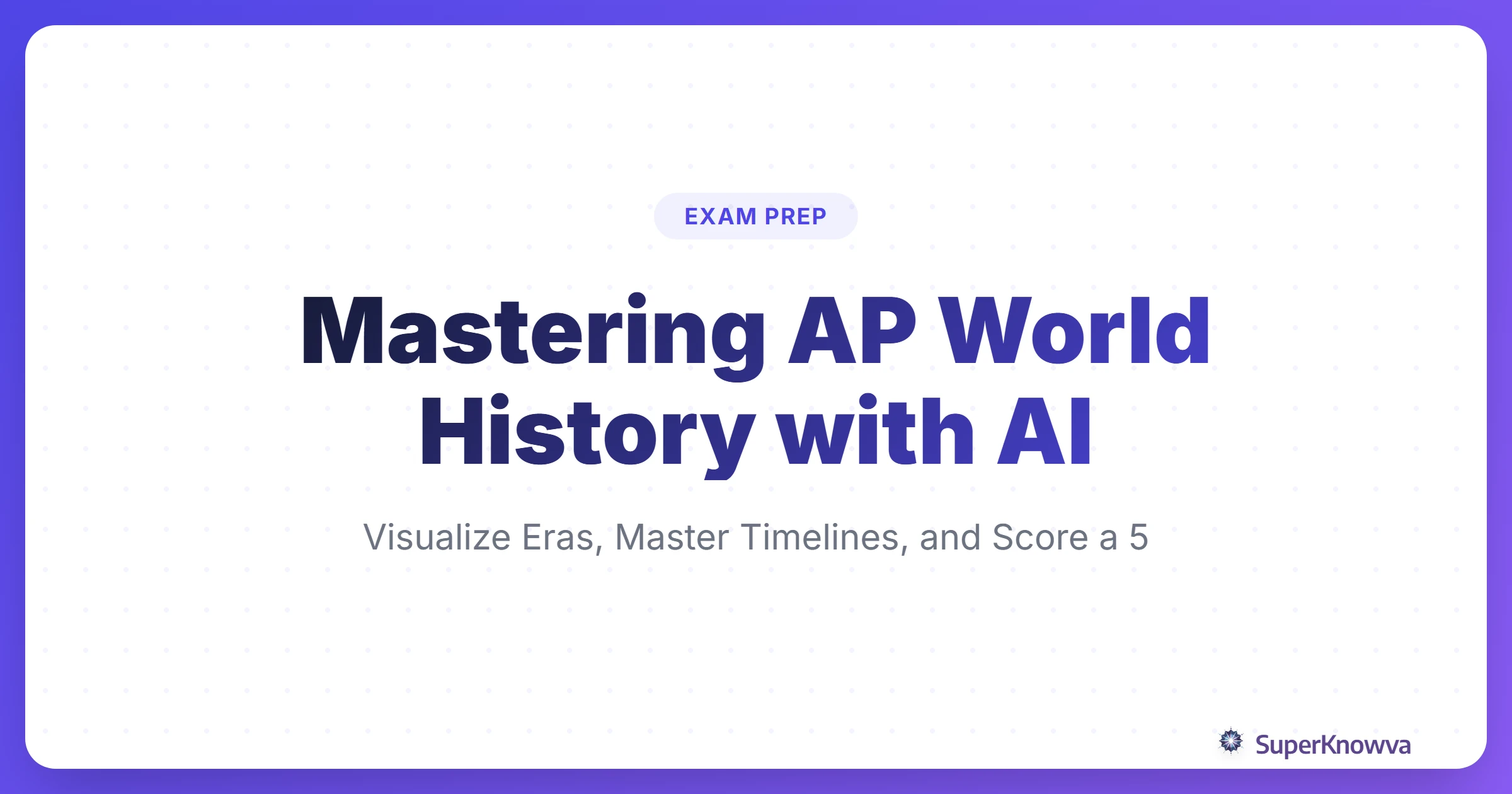 A title card for Mastering AP World History with AI Timeline Tools
