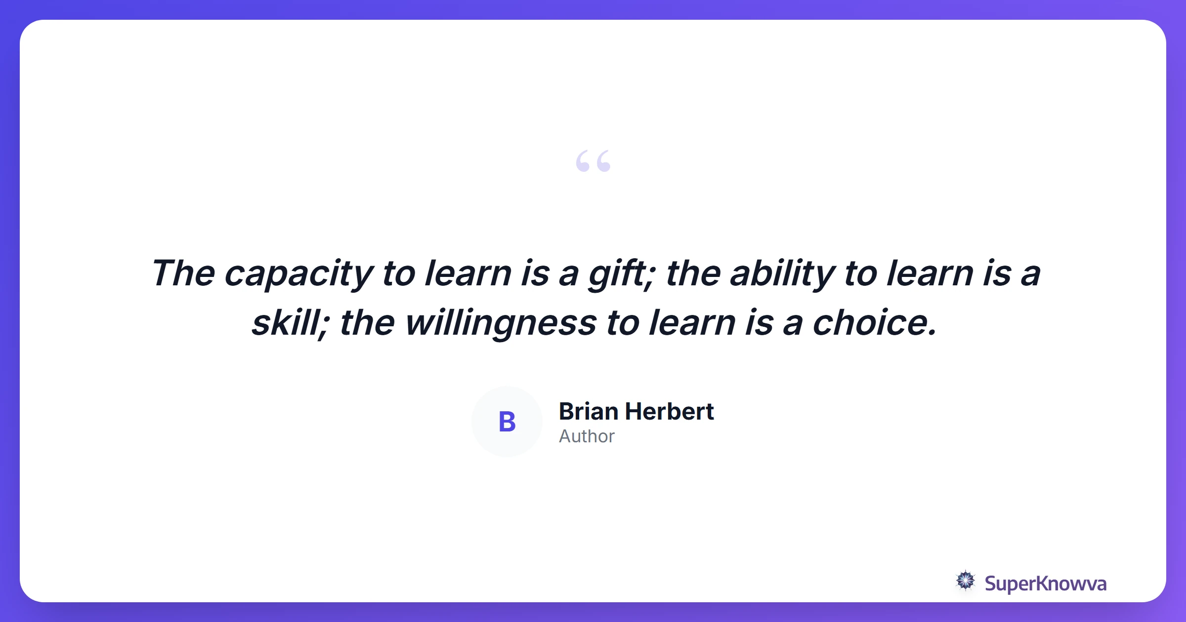 A motivational quote about the value of hard work and education.
