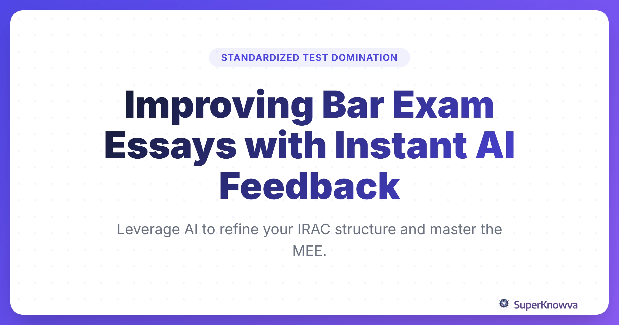 Title card for Improving Bar Exam Essays with AI Feedback