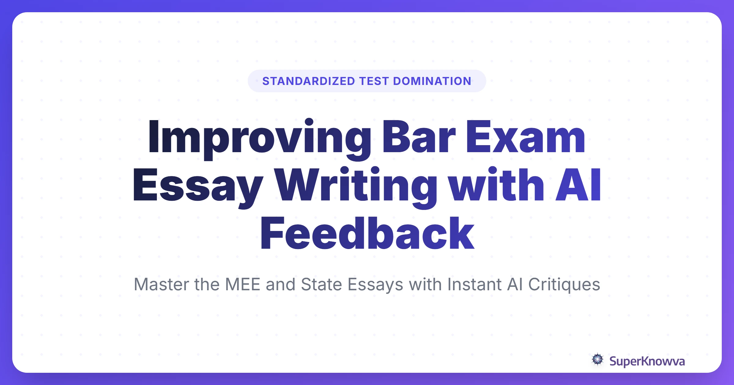 A title card for Improving Bar Exam Essay Writing with AI Feedback.