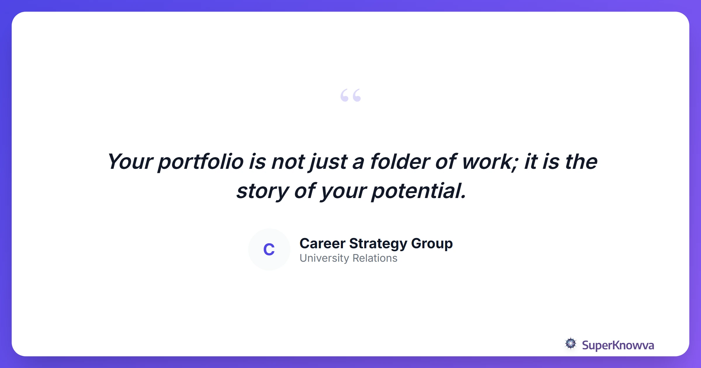 A quote card about the importance of personal branding for students.