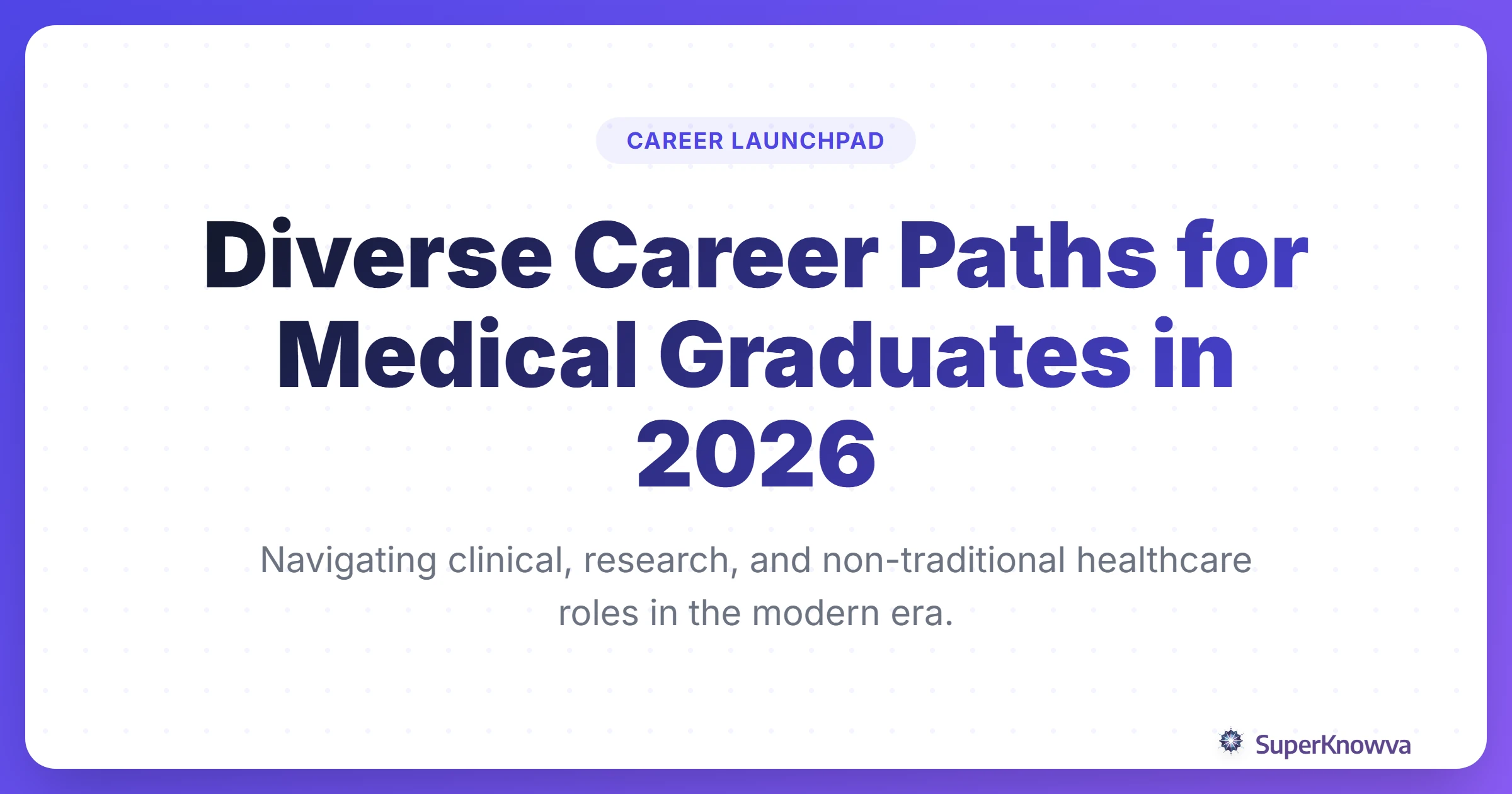 A title card for the guide on medical graduate career paths in 2026.