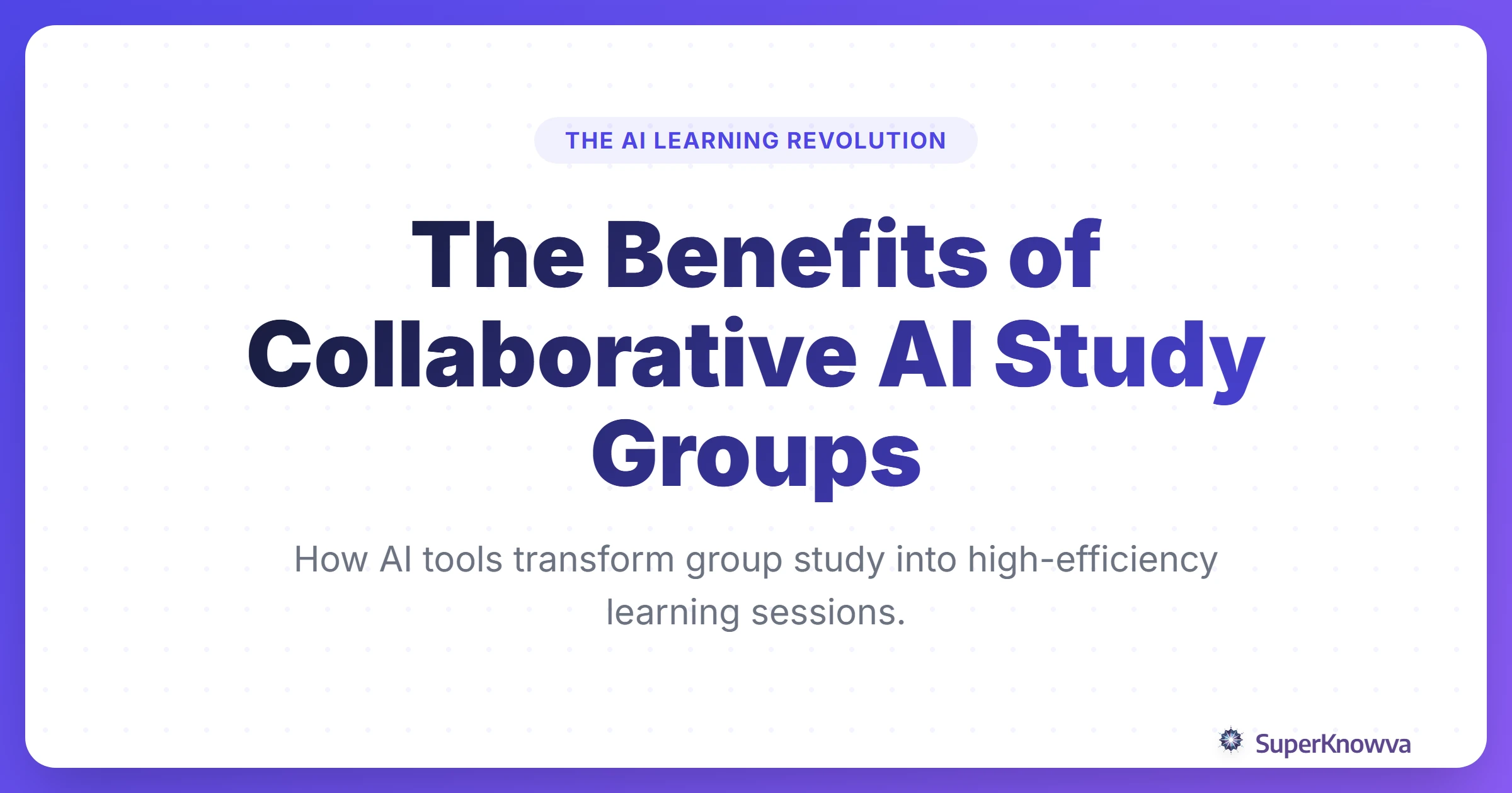 An infographic title card showing students around a laptop with a friendly AI avatar facilitating their study session.