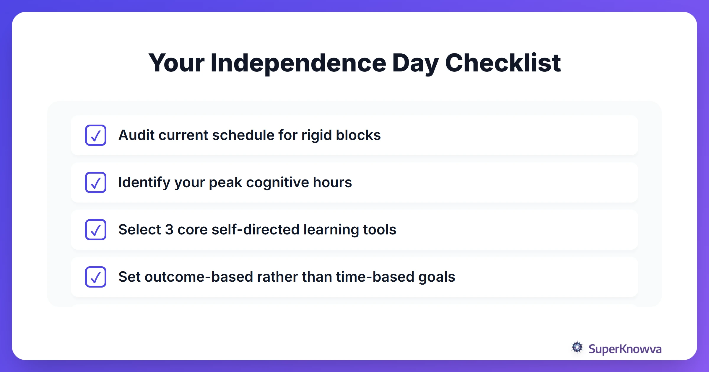 Independence Day Checklist