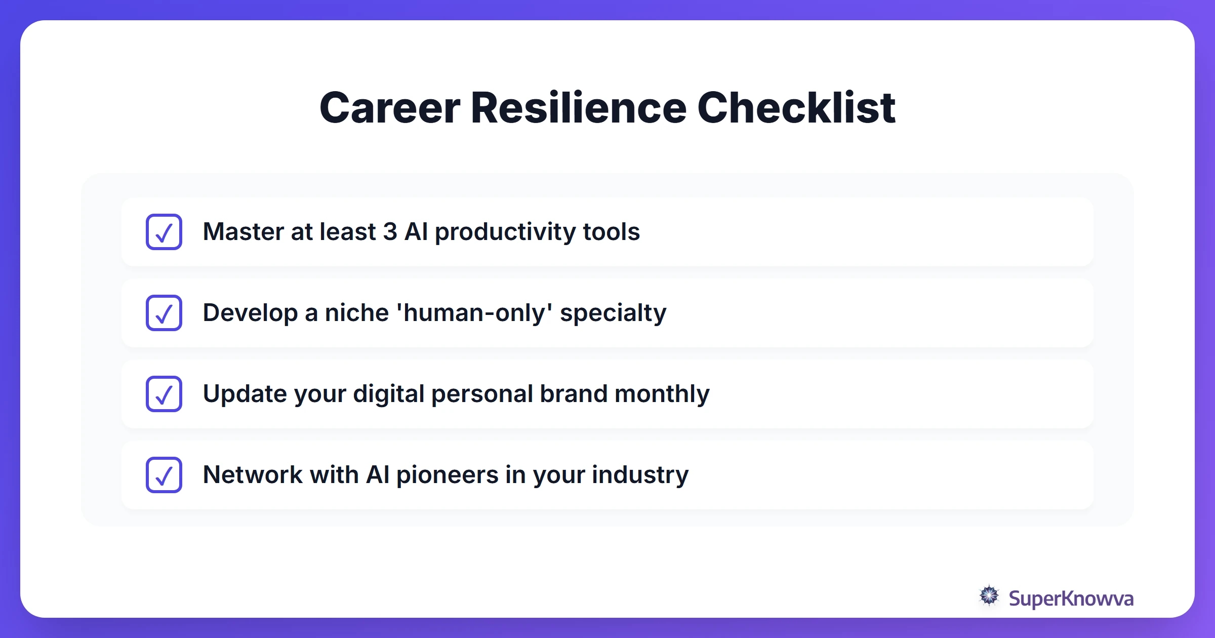 Checklist for future-proofing your career against automation