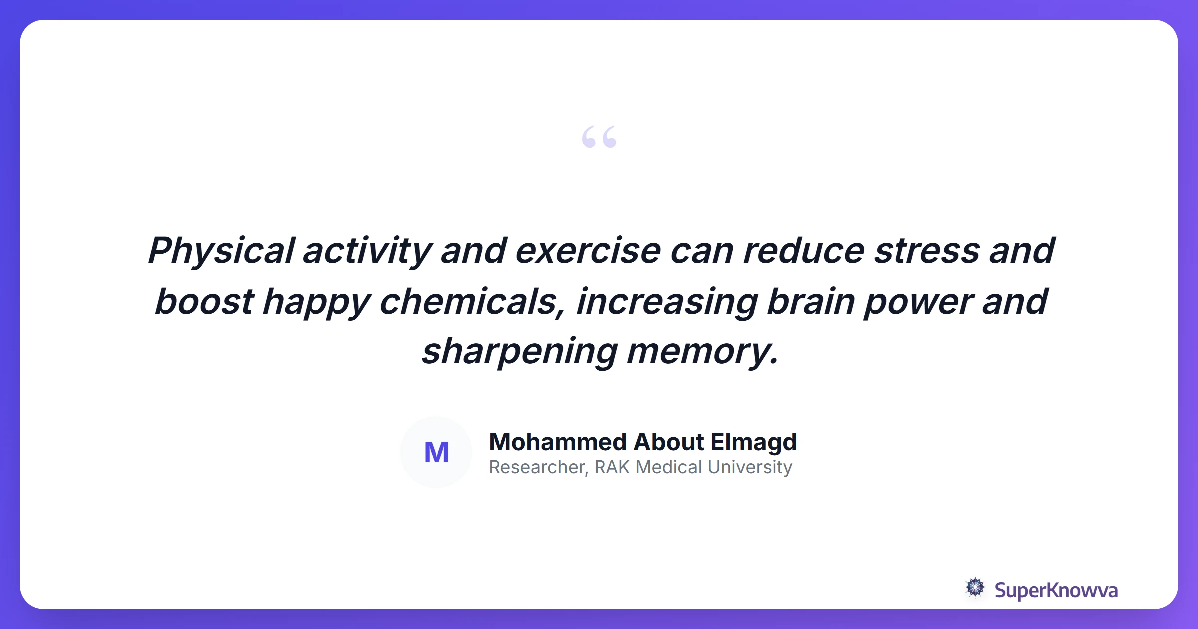 Quote card about the importance of health in academic success.