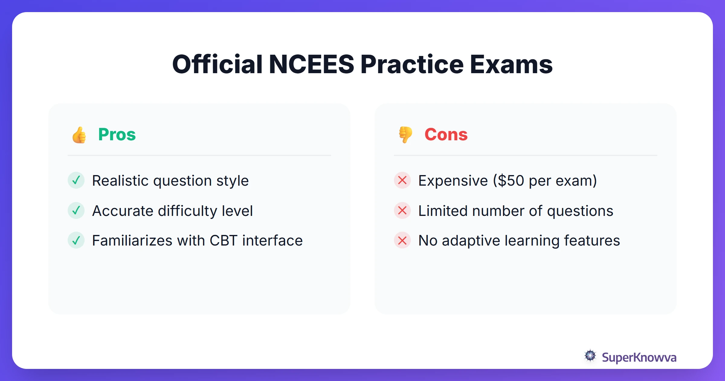 Pros and cons of using official NCEES practice exams.