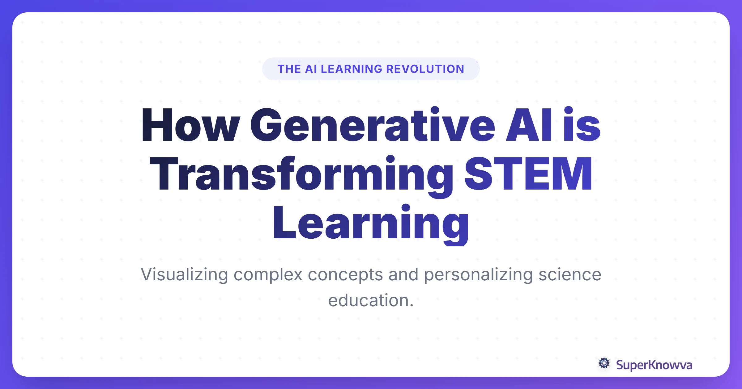 Title card for AI in STEM education showing a digital brain connected to scientific symbols.