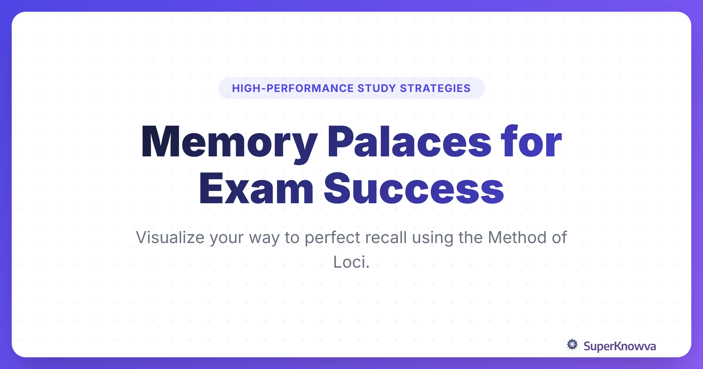 A stylized infographic showing a brain connecting to a classical palace structure for memory storage.