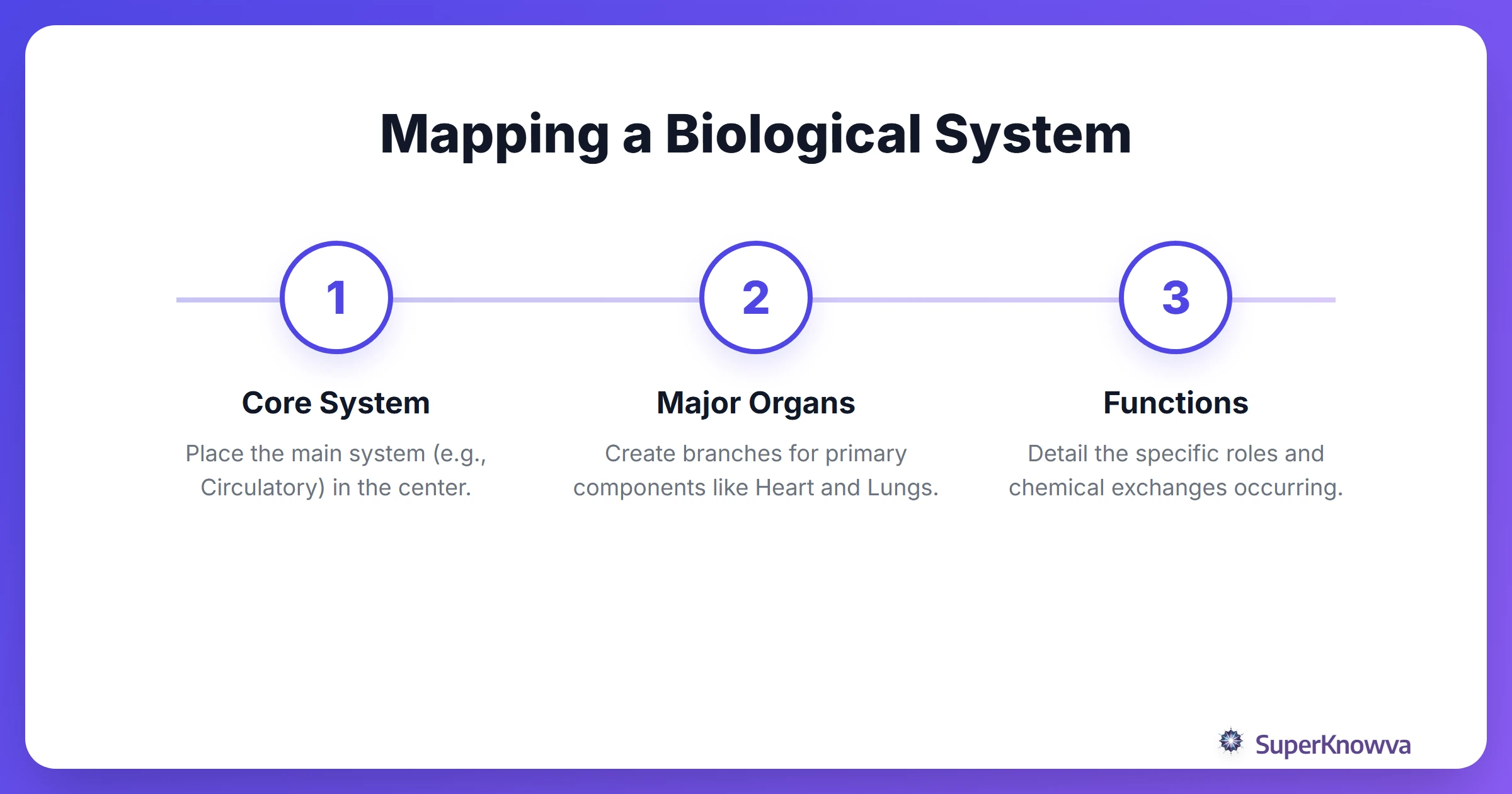 A process flow showing how to map a biological system.