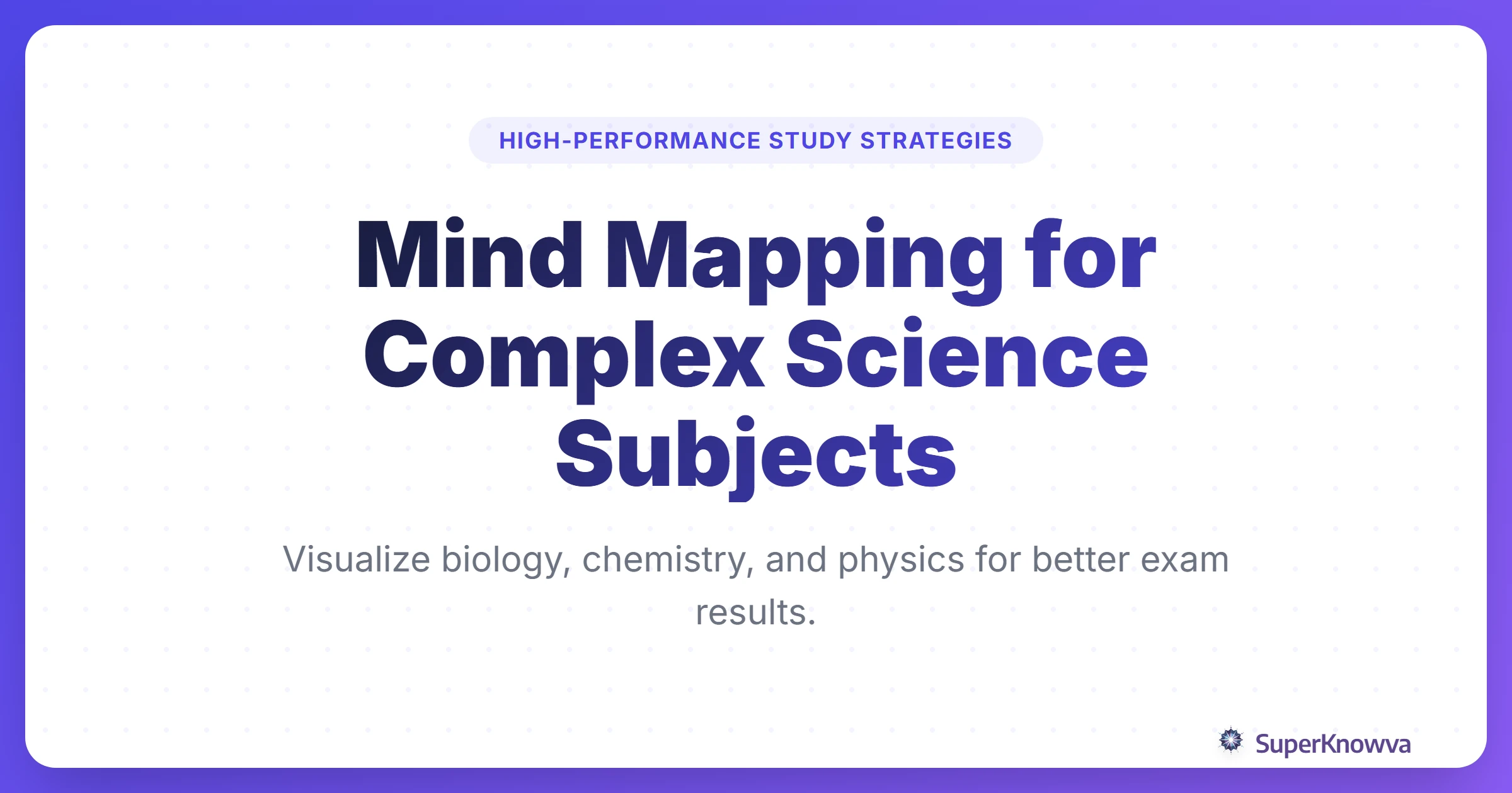 A title card for Mind Mapping for Science Students showing a central brain connected to scientific icons like atoms and DNA.