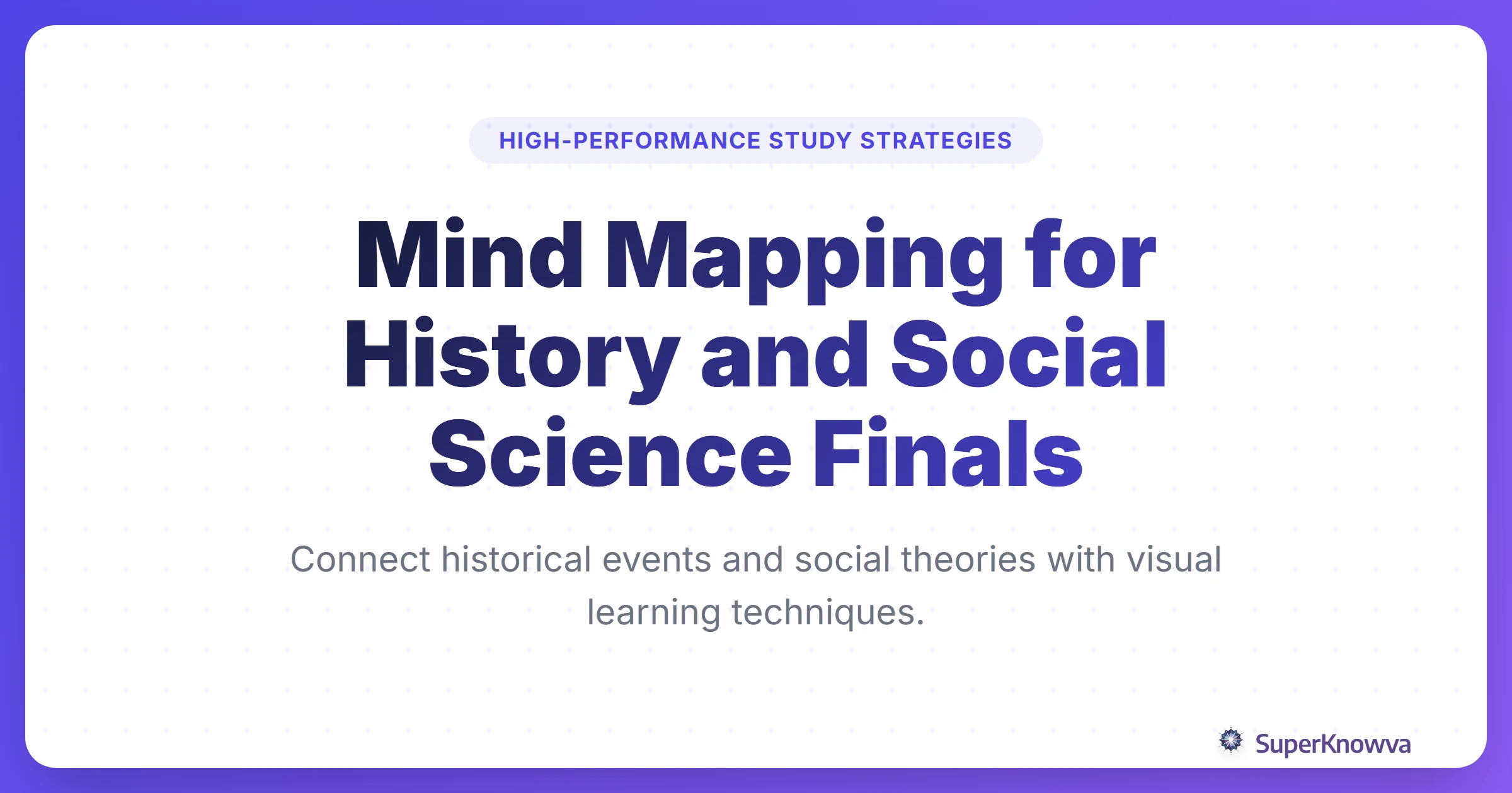 A title card for Mind Mapping for History and Social Science Finals featuring a central brain icon with history-themed branches.