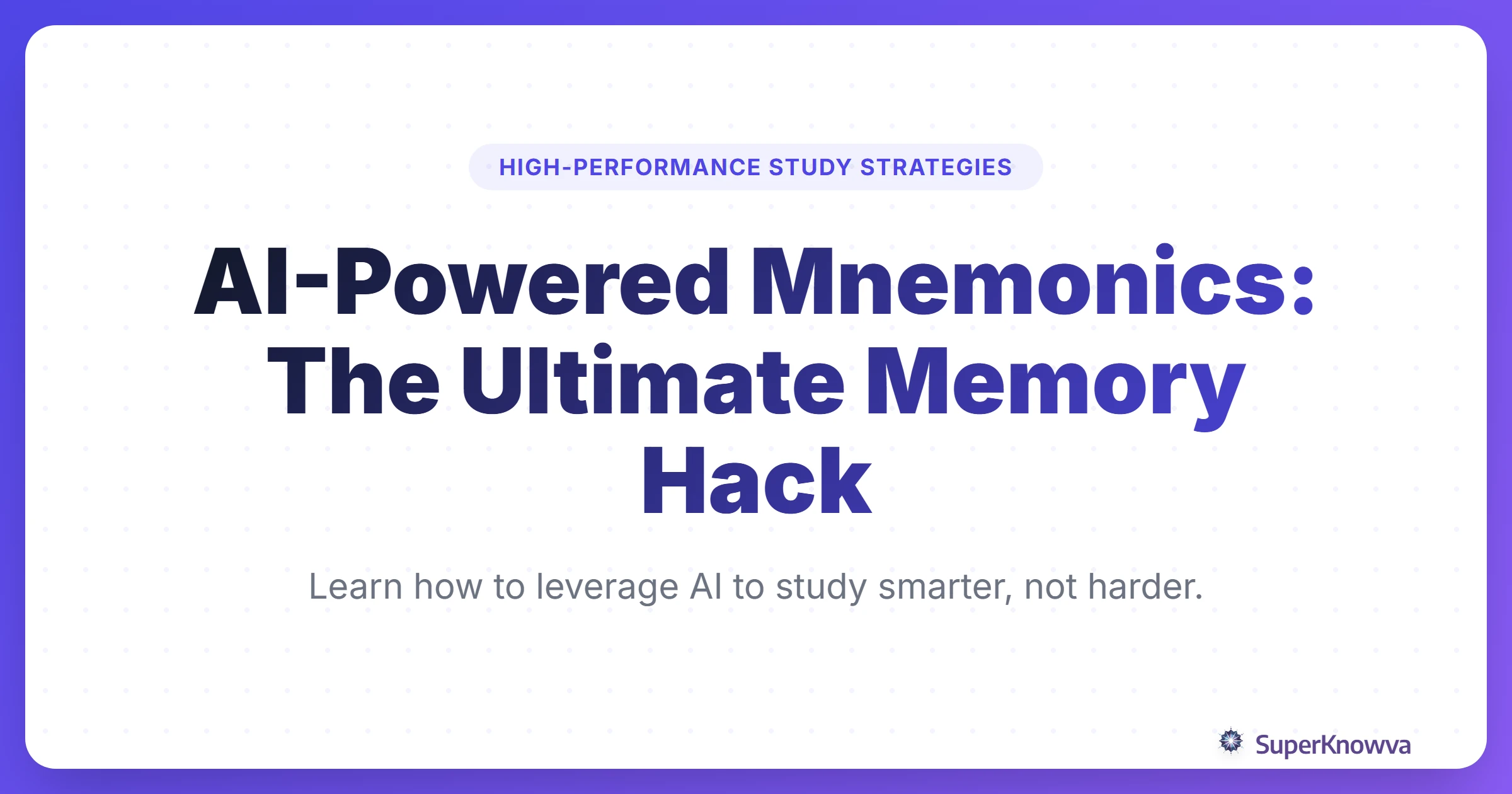A title card for a guide on using AI to create mnemonic devices for studying.