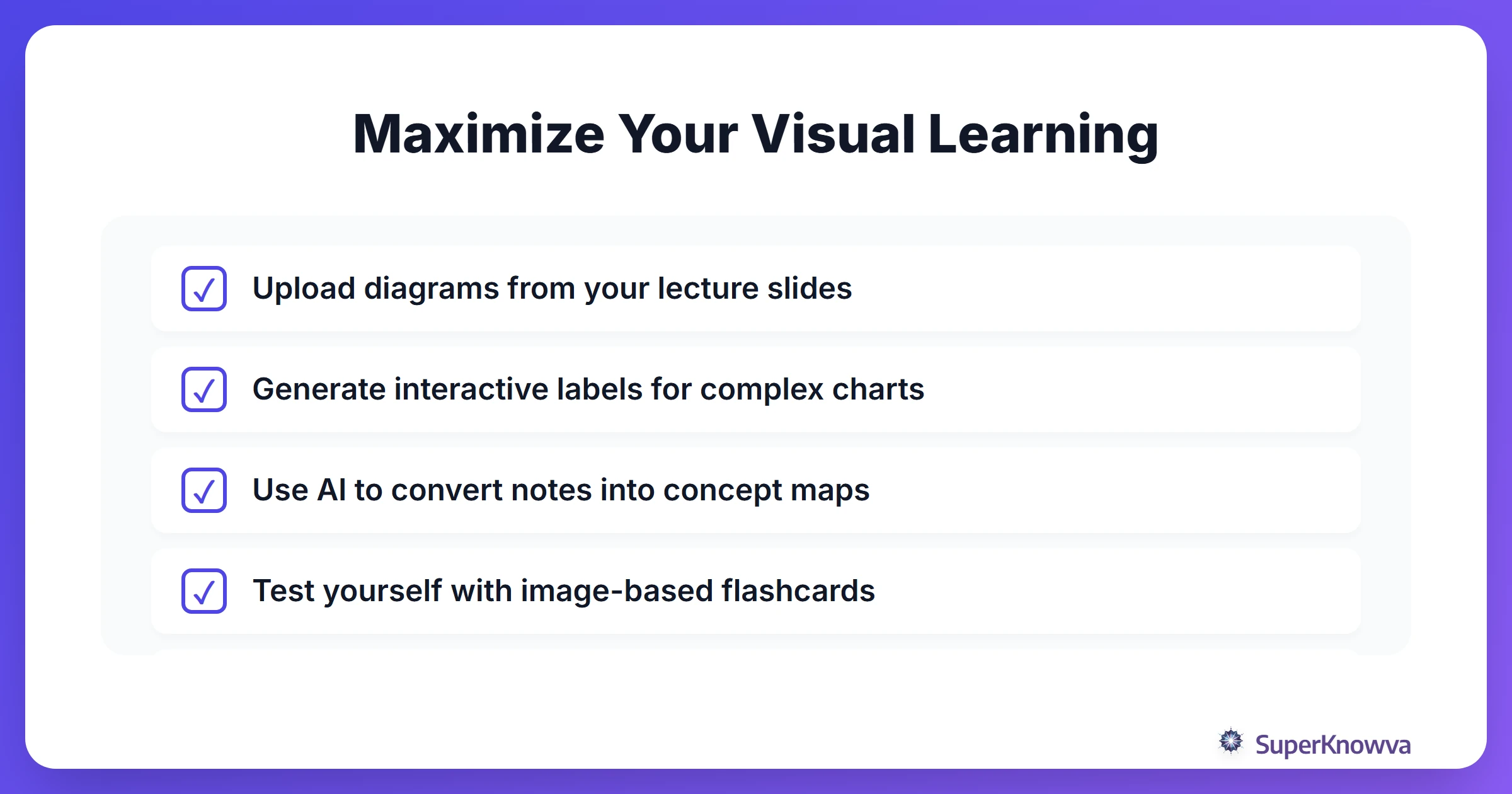 Checklist for students to maximize their learning using multimodal AI tools.