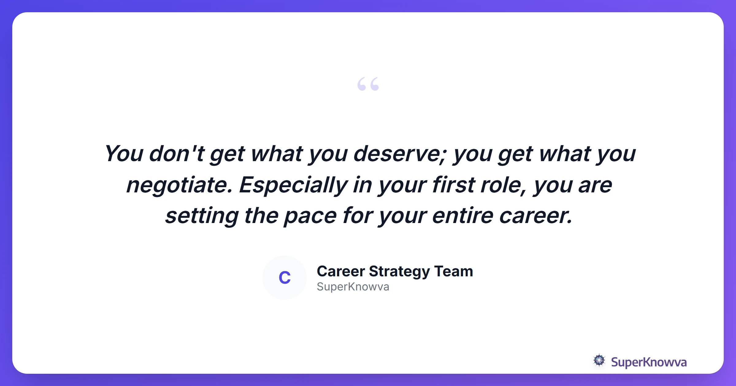 Quote card about the value of professional negotiation.