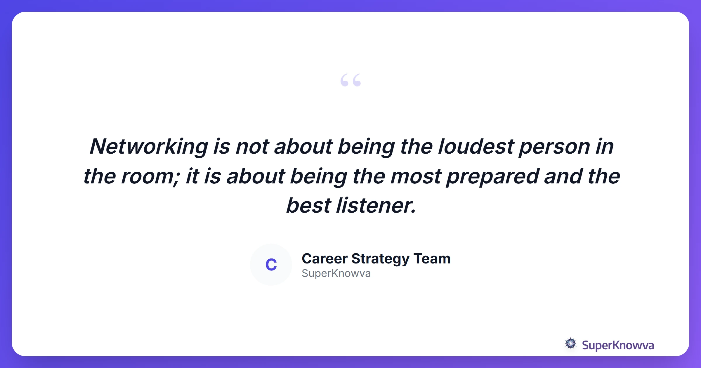 Inspirational quote about networking for introverts.