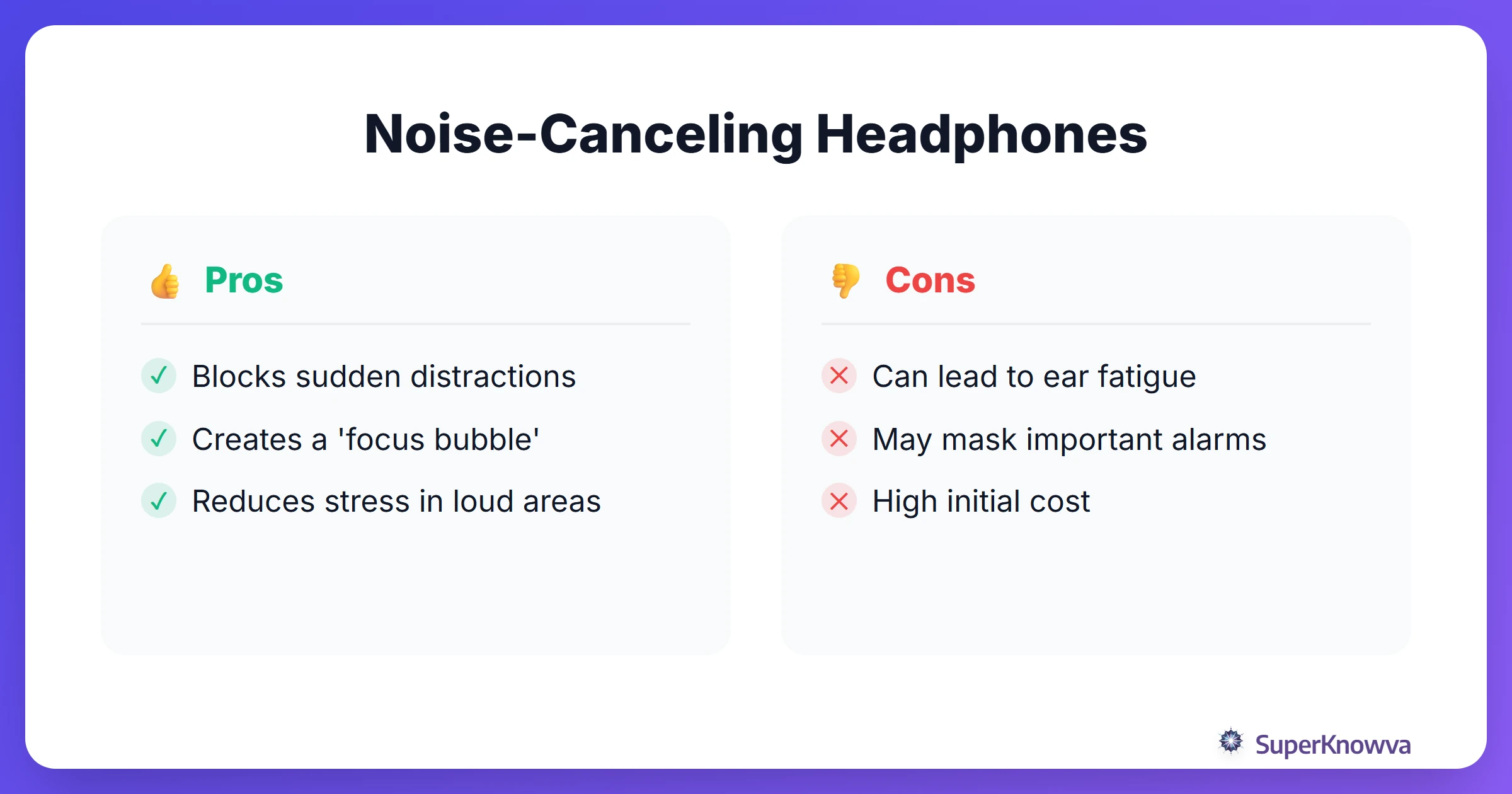 Pros and cons of using noise-canceling headphones while studying.