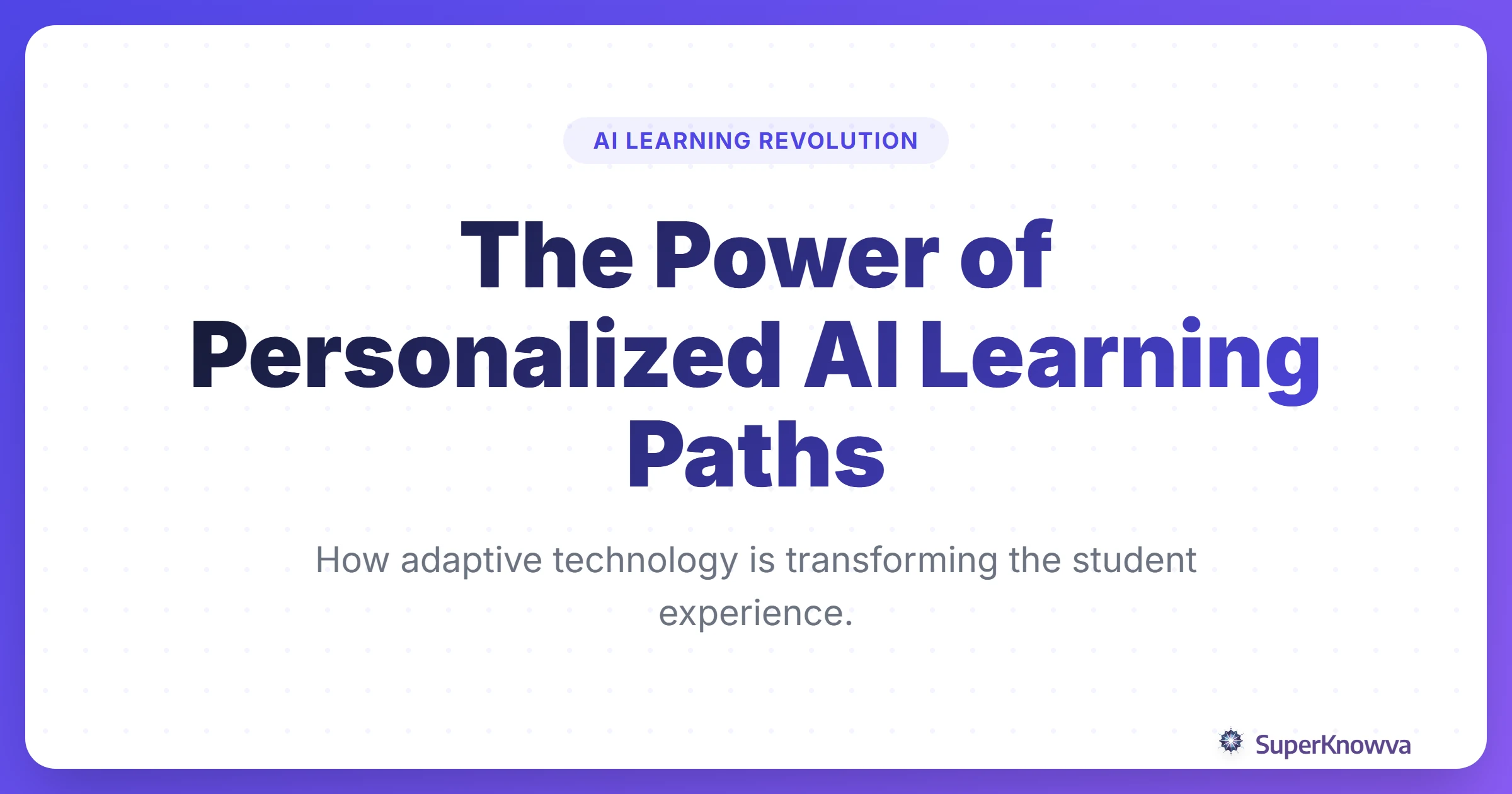 Title card for personalized AI learning paths