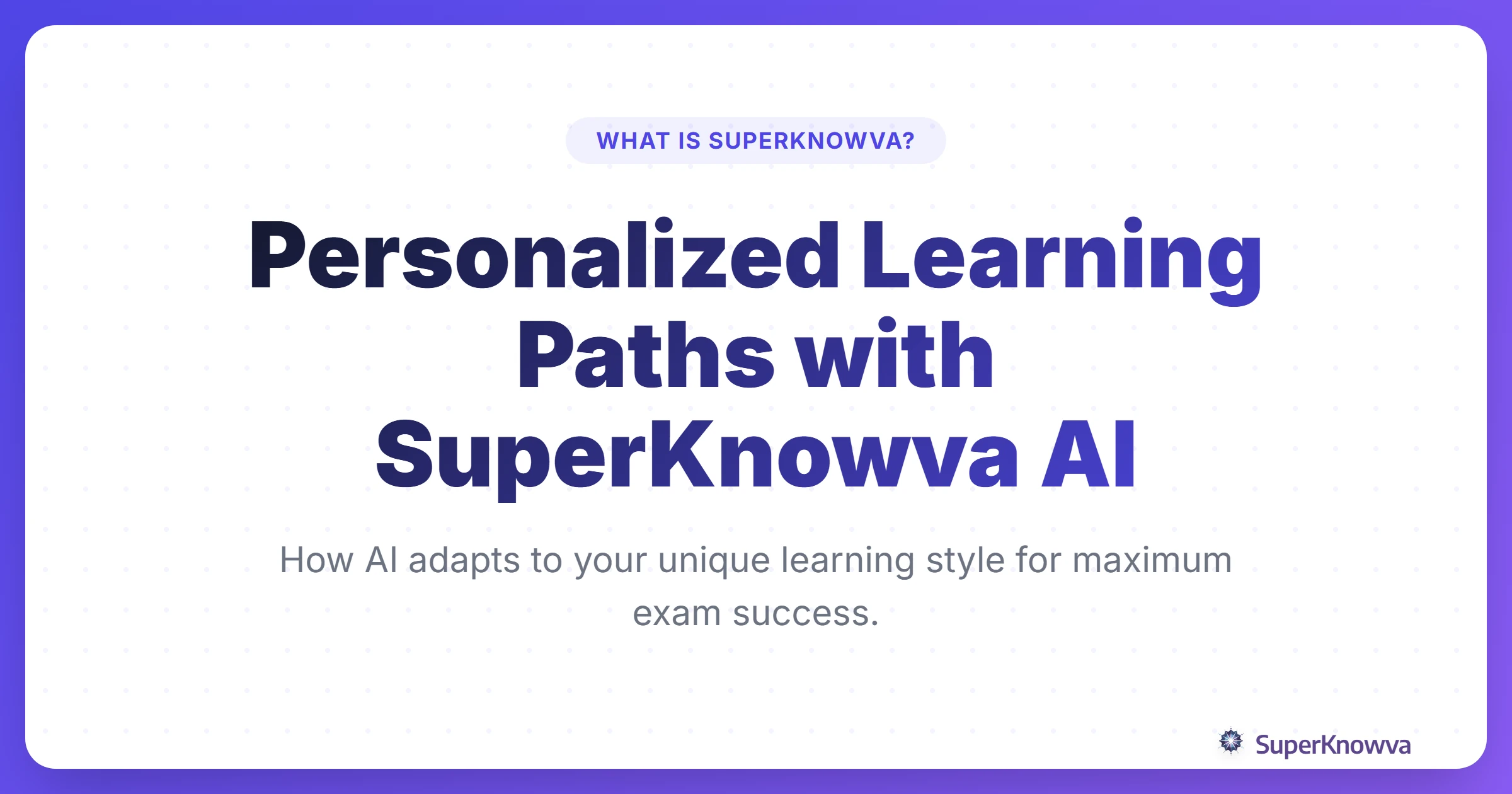 A title card for Personalized Learning Paths with SuperKnowva AI.