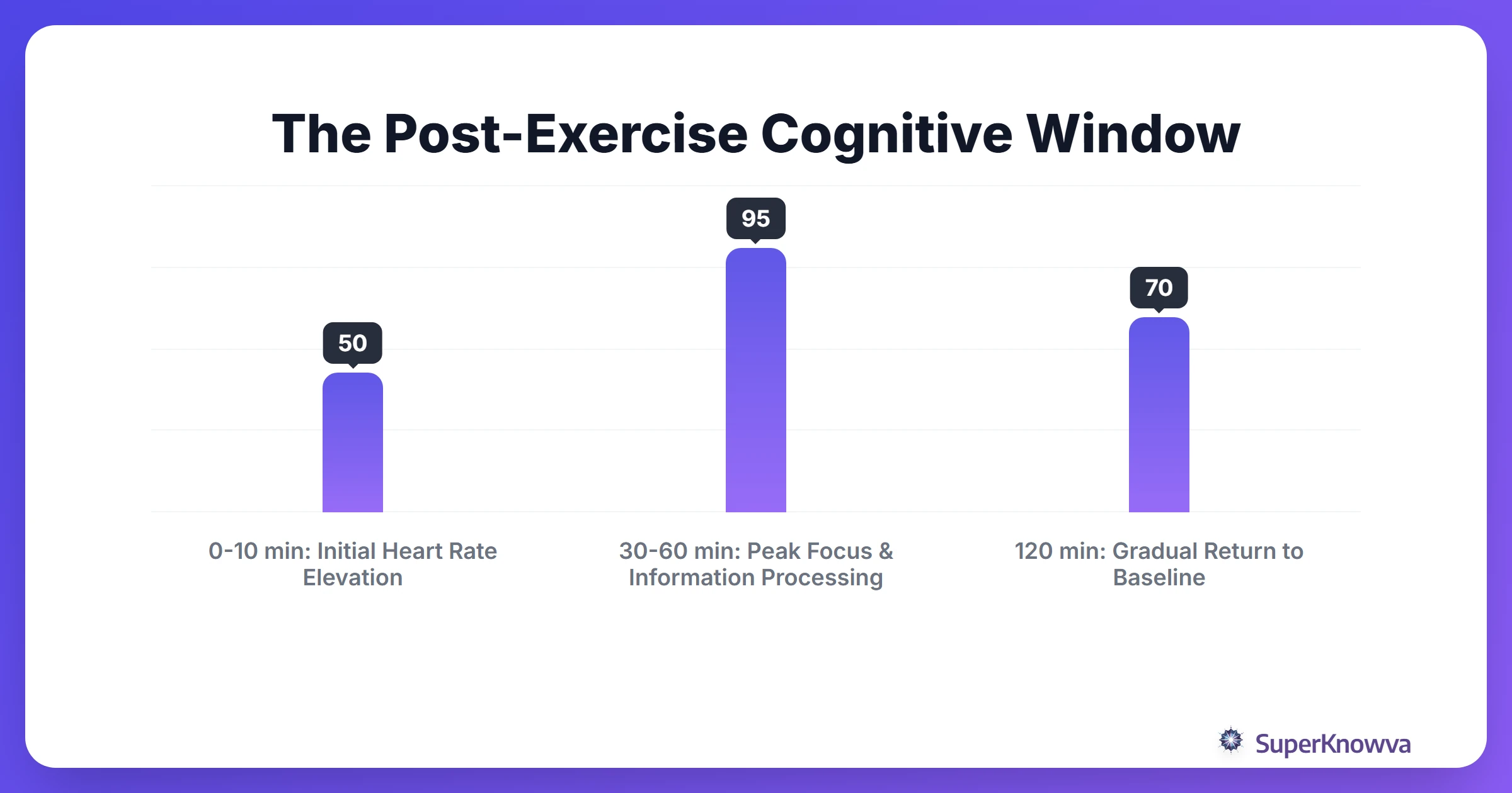 Timeline of cognitive function after a bout of exercise.