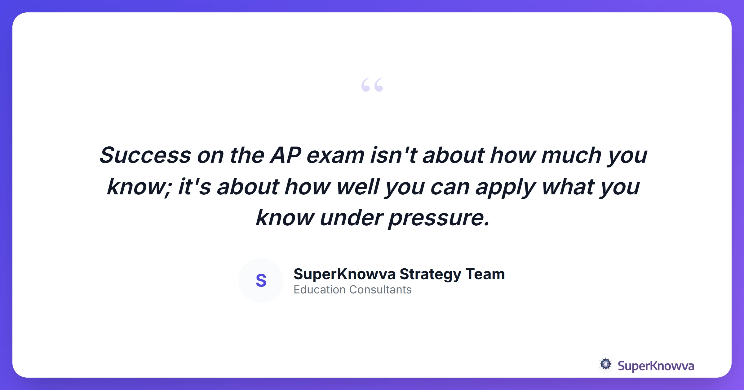 A quote card emphasizing that consistency in the final 10 days leads to AP success.