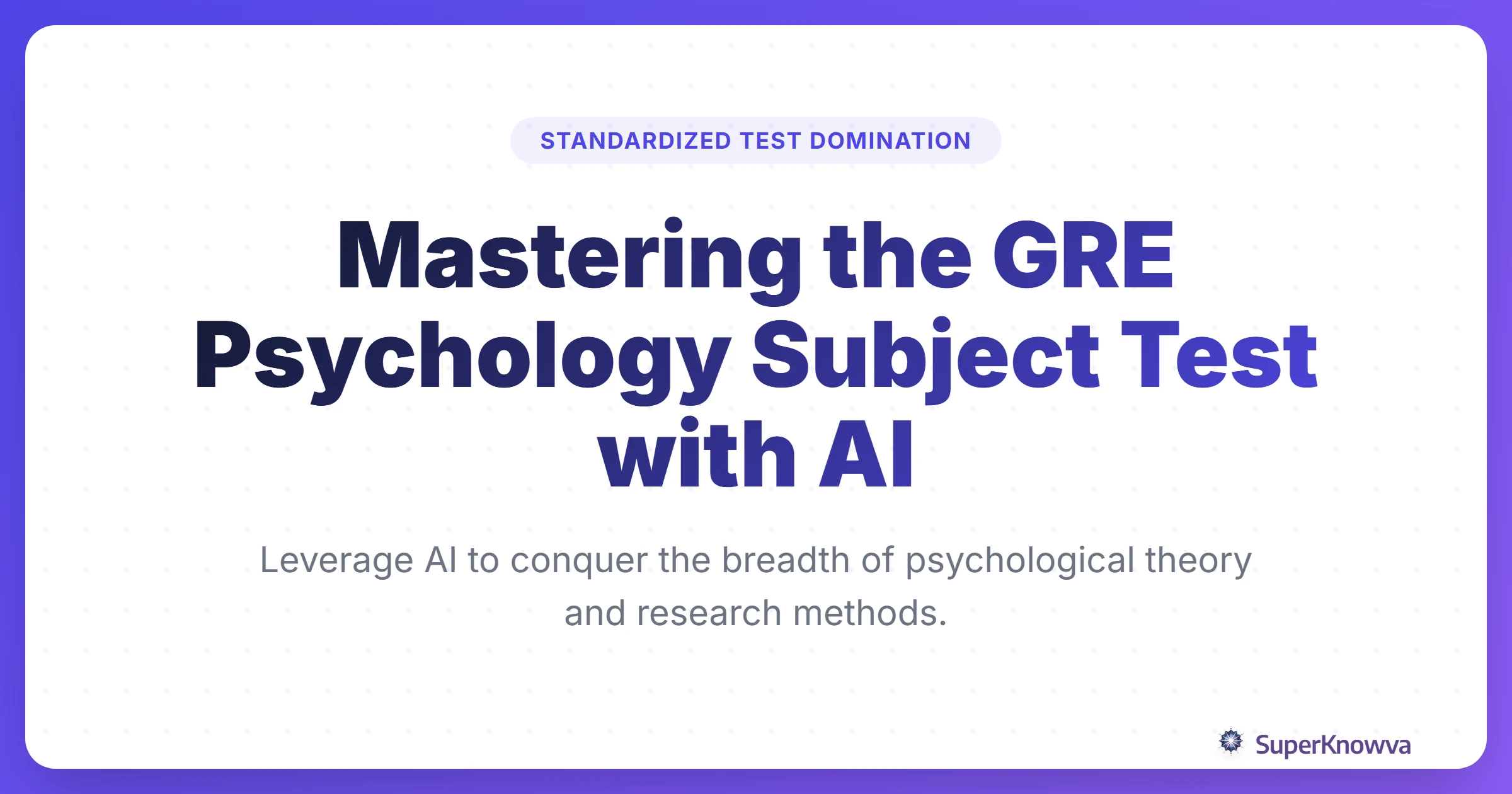 Title card for GRE Psychology Prep with AI guide