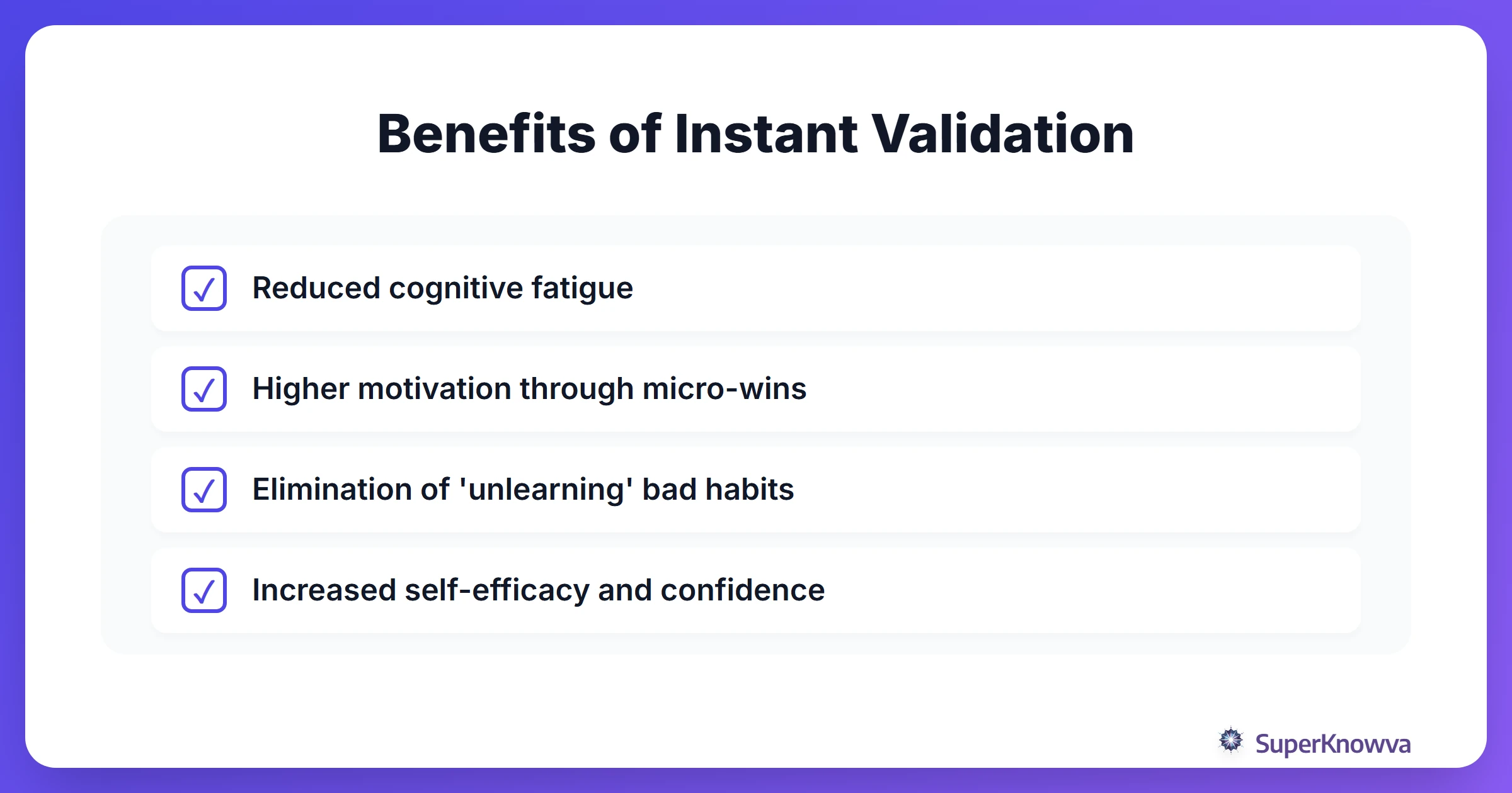Checklist of psychological benefits of real-time AI feedback