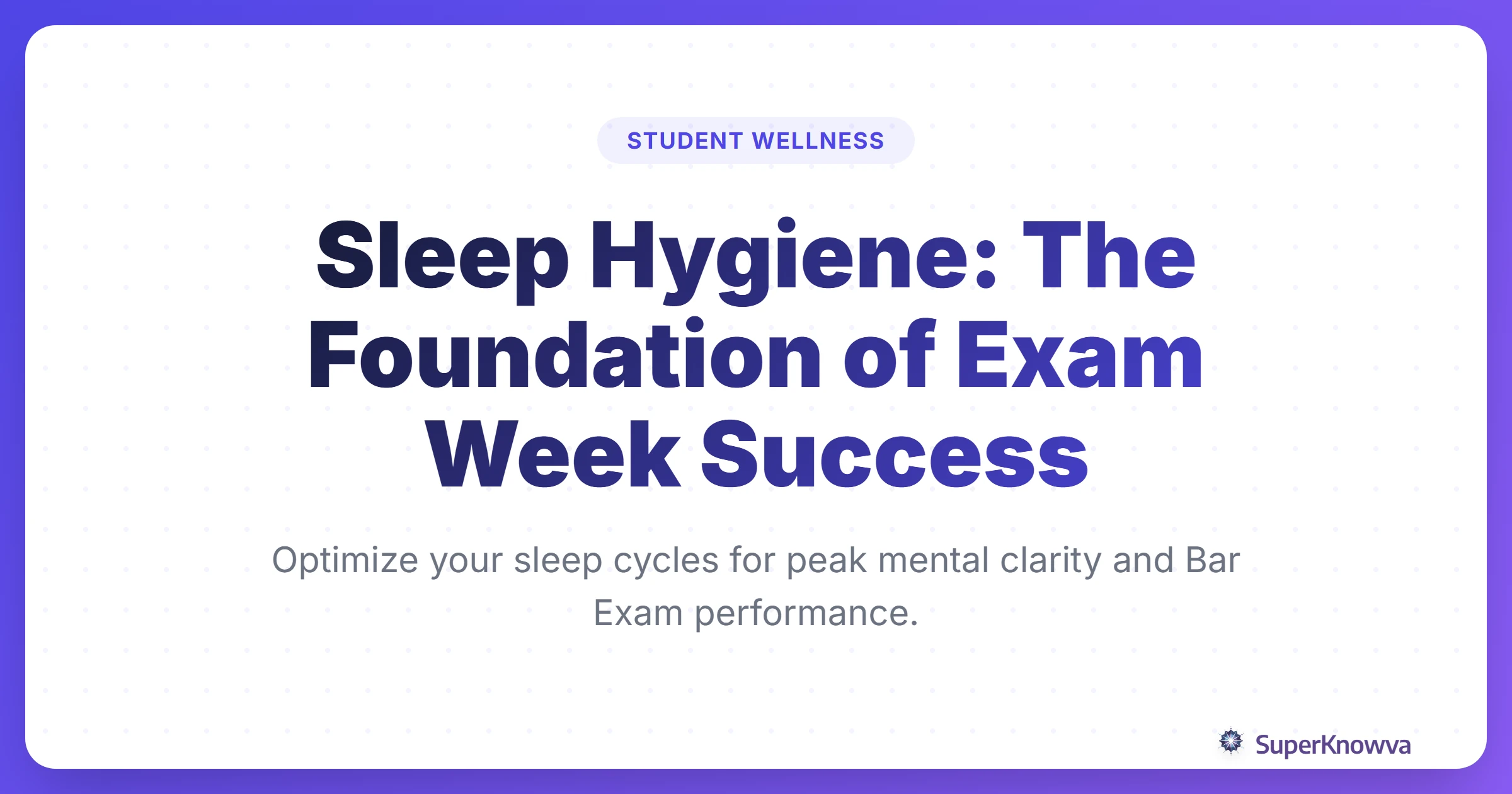 A title card for Sleep Hygiene for Students featuring a calm night sky and study icons.
