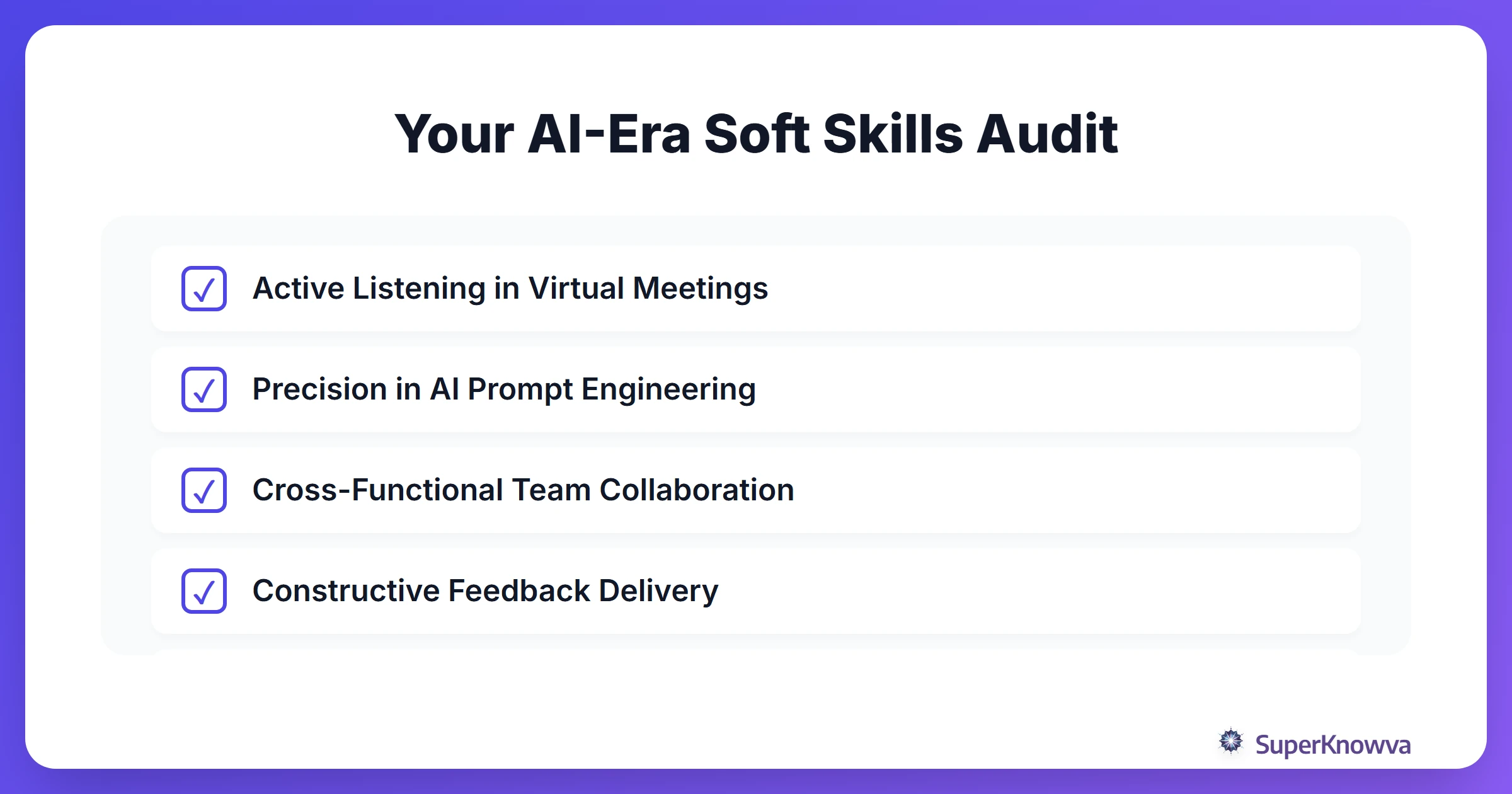 A checklist of essential soft skills for the AI era