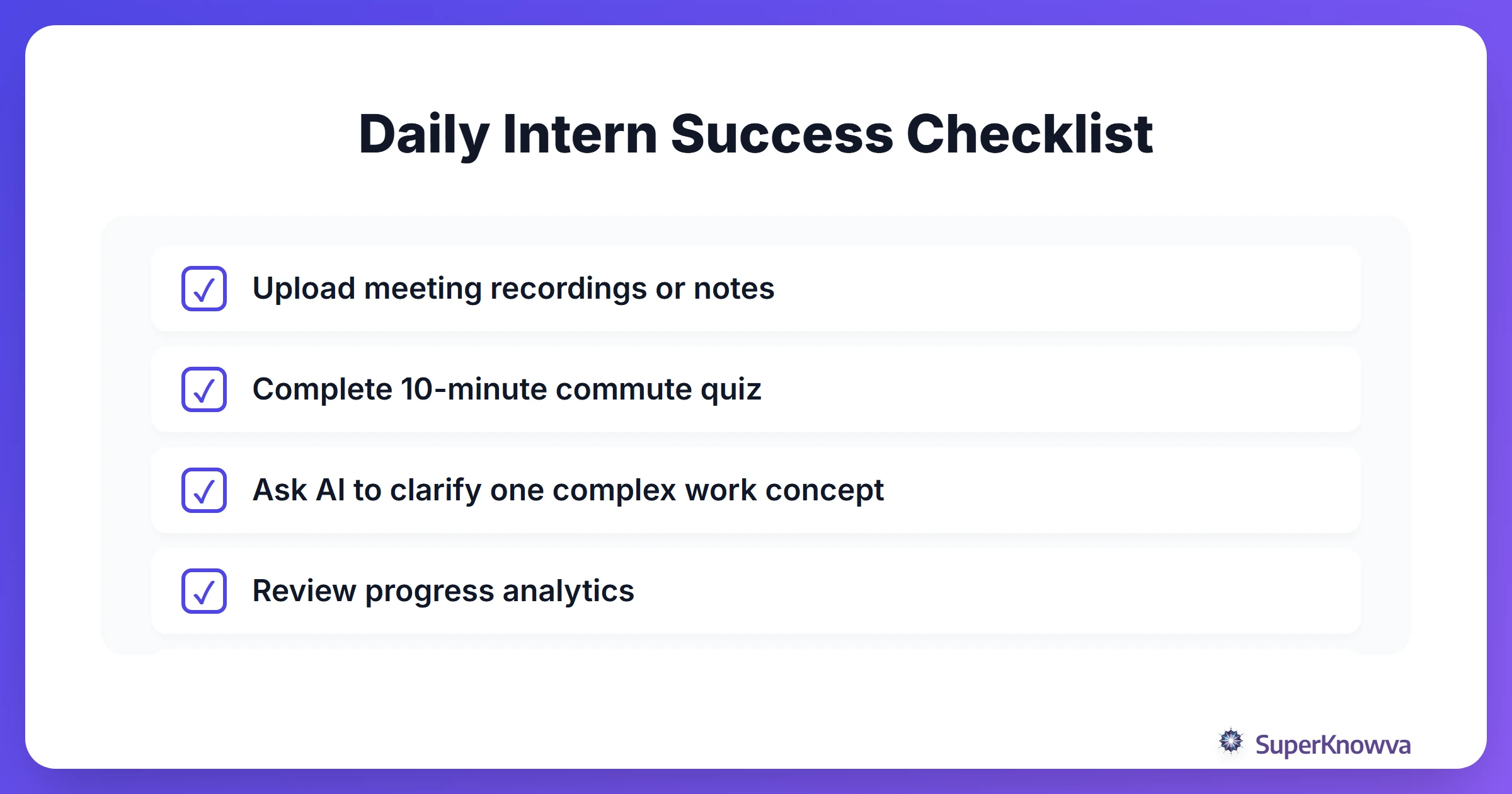 Daily Intern Success Checklist
