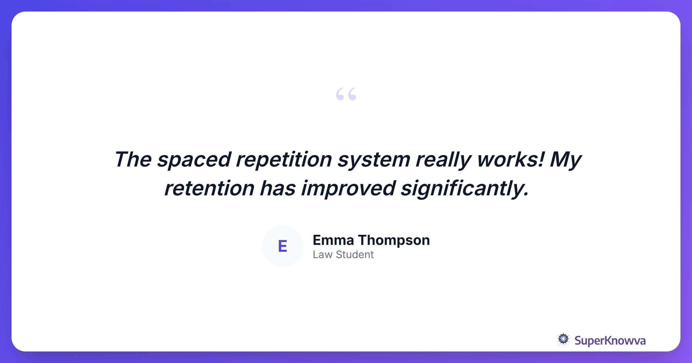 Quote from a law student about SuperKnowva.