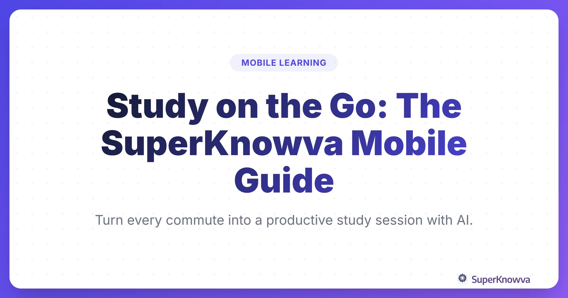 A title card showing a student using a mobile AI study app on a train.