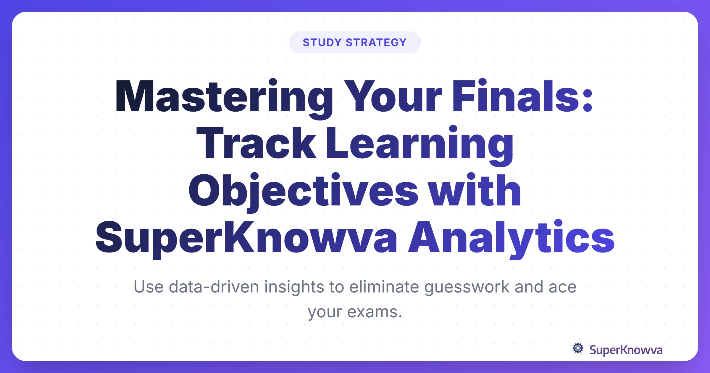 Title card for tracking learning objectives with AI guide.