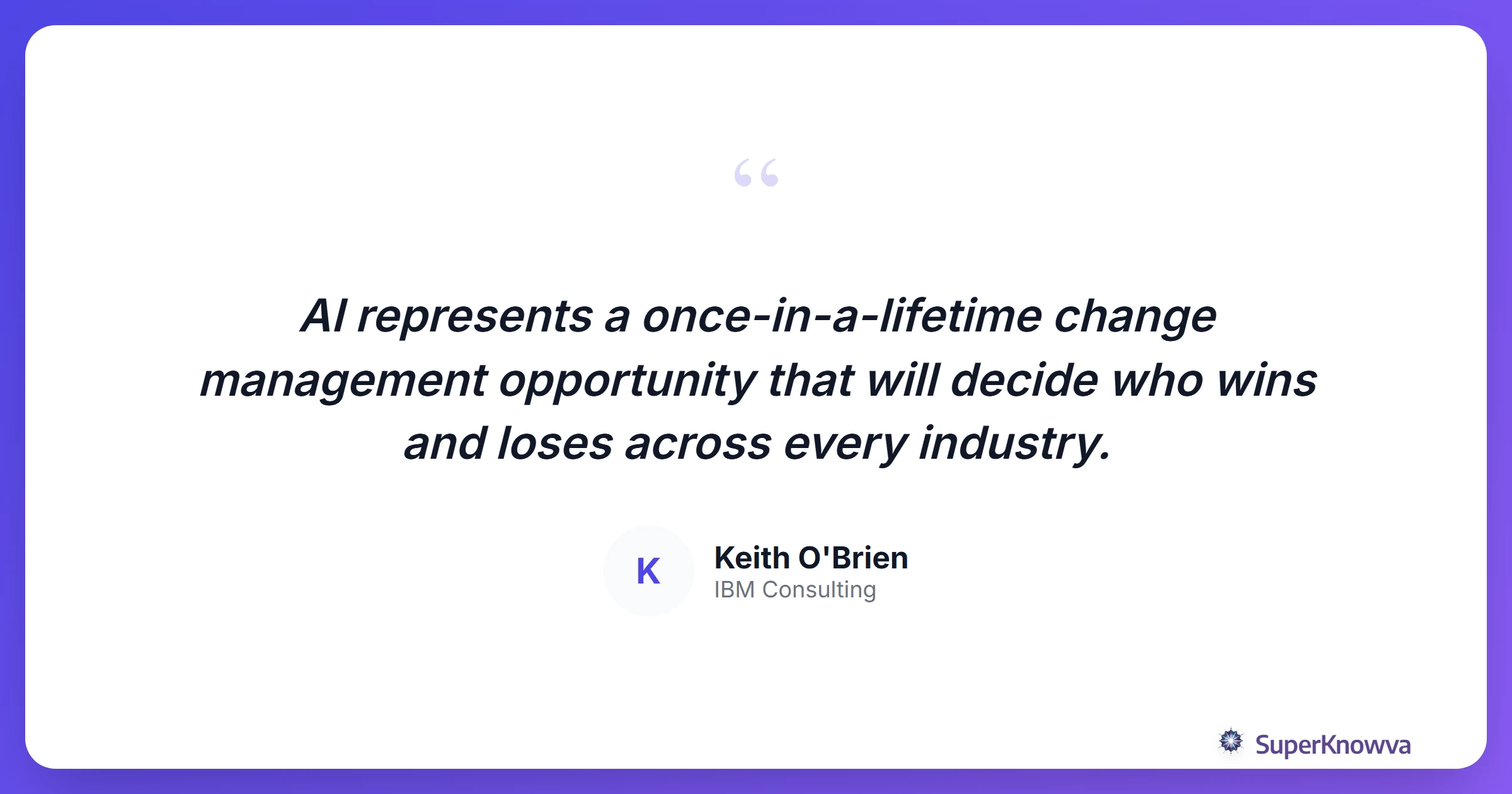 Quote card featuring expert insight on AI upskilling